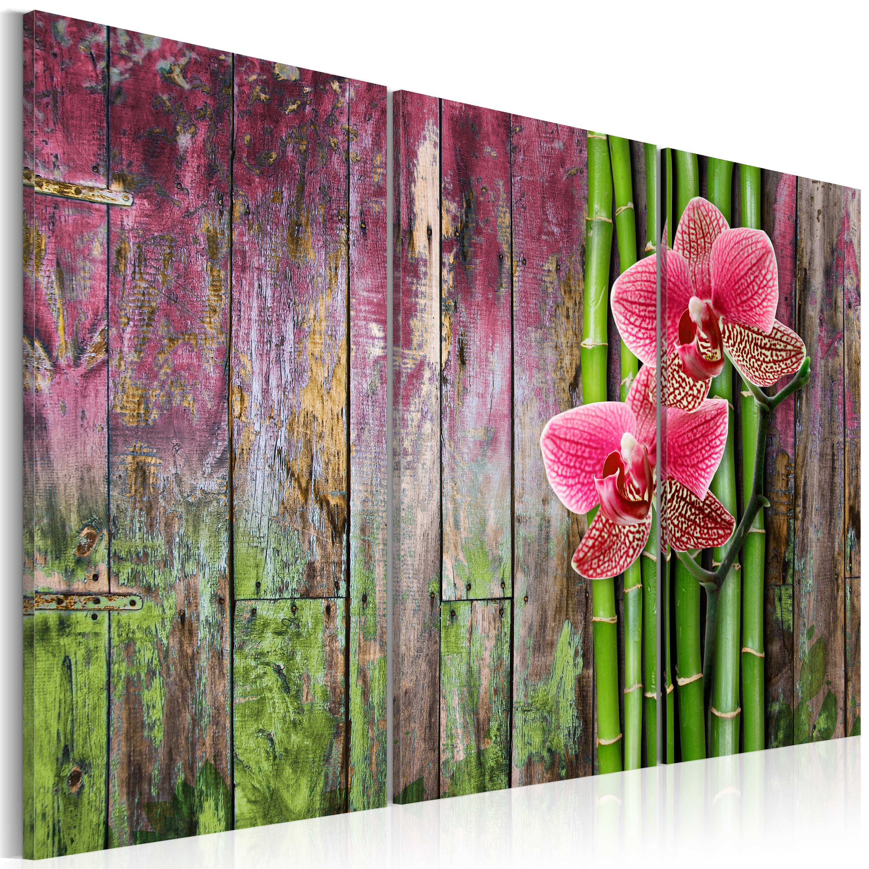 Canvas Print - Flower and bamboo - 120x80