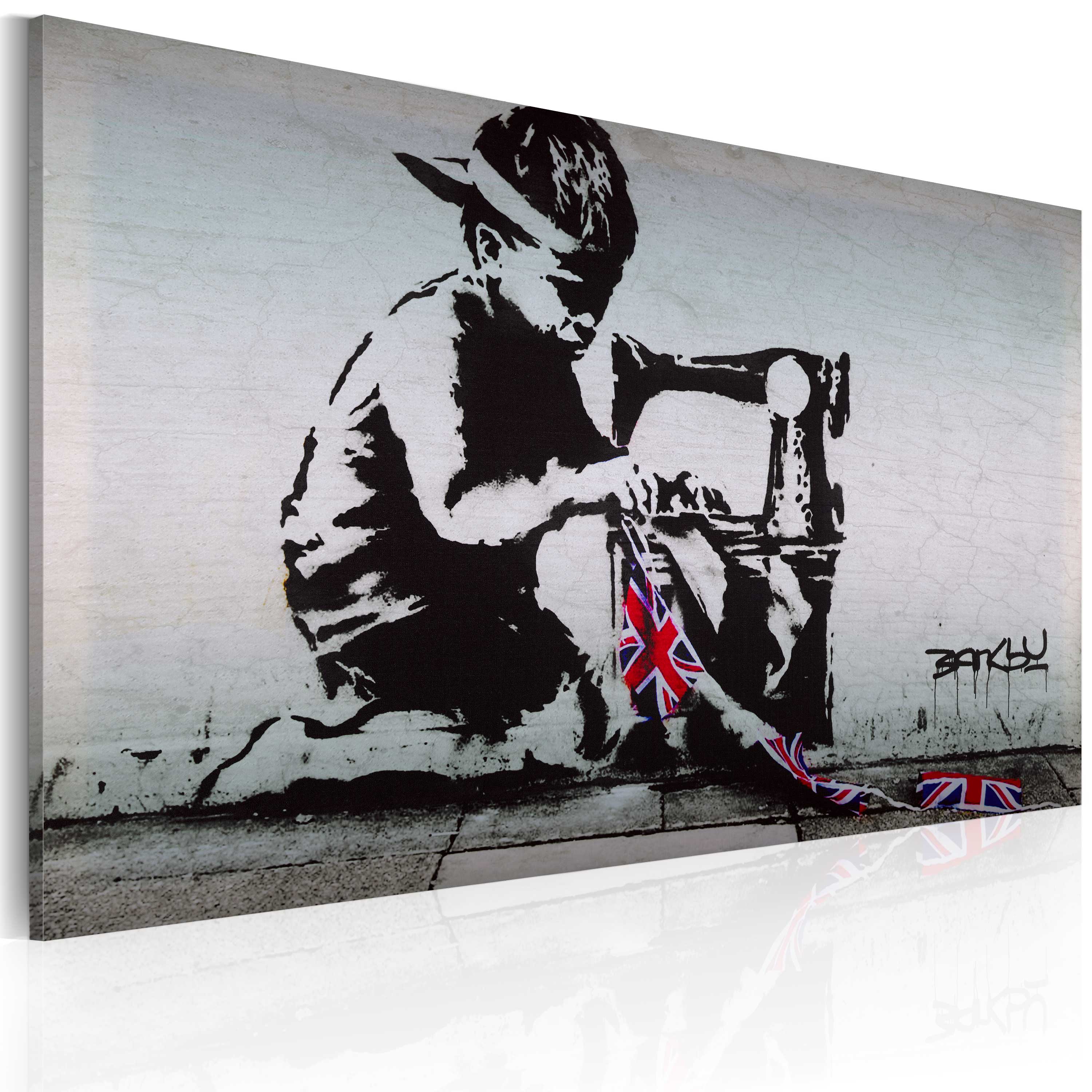 Canvas Print - Union Jack Kid (Banksy) - 60x40