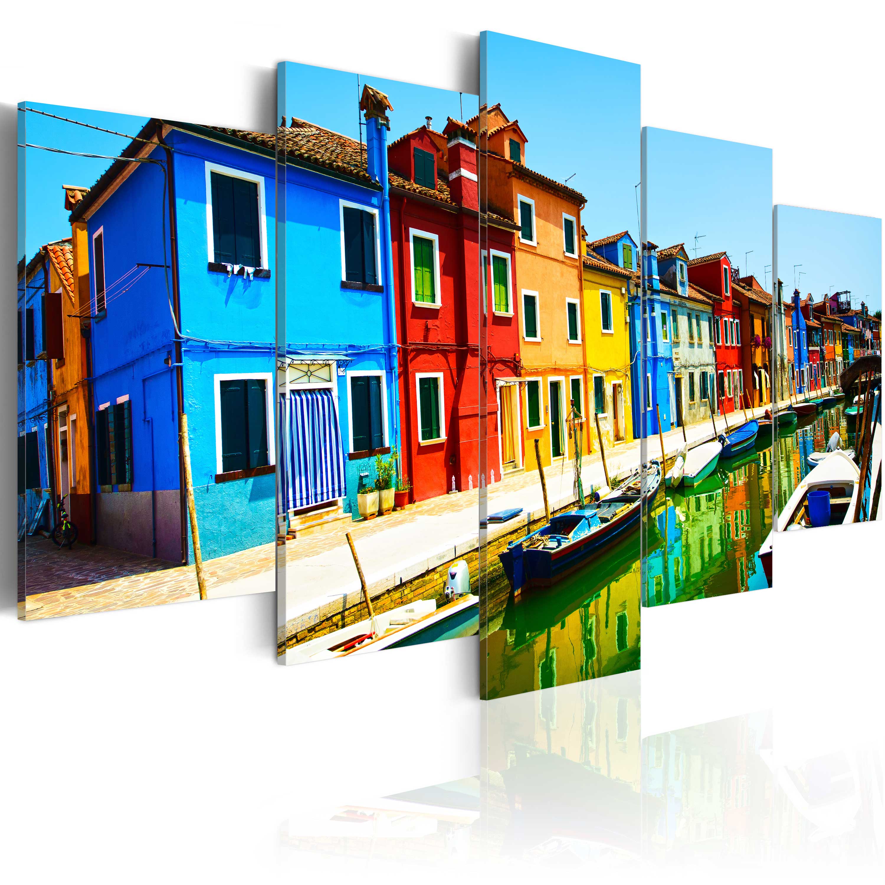 Canvas Print - Houses in the colors of the rainbow - 200x100