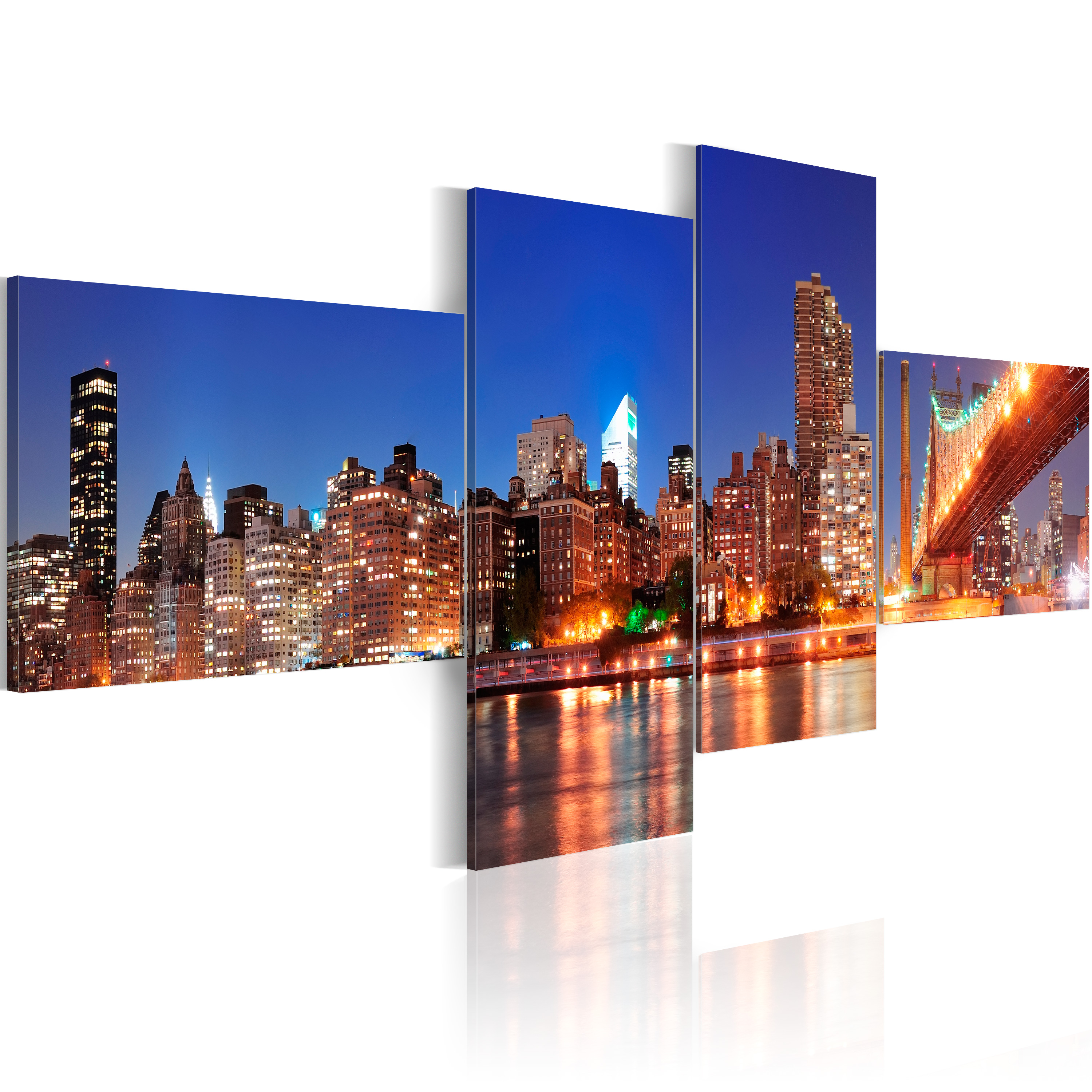 Canvas Print - Night panorama - NYC - 100x45