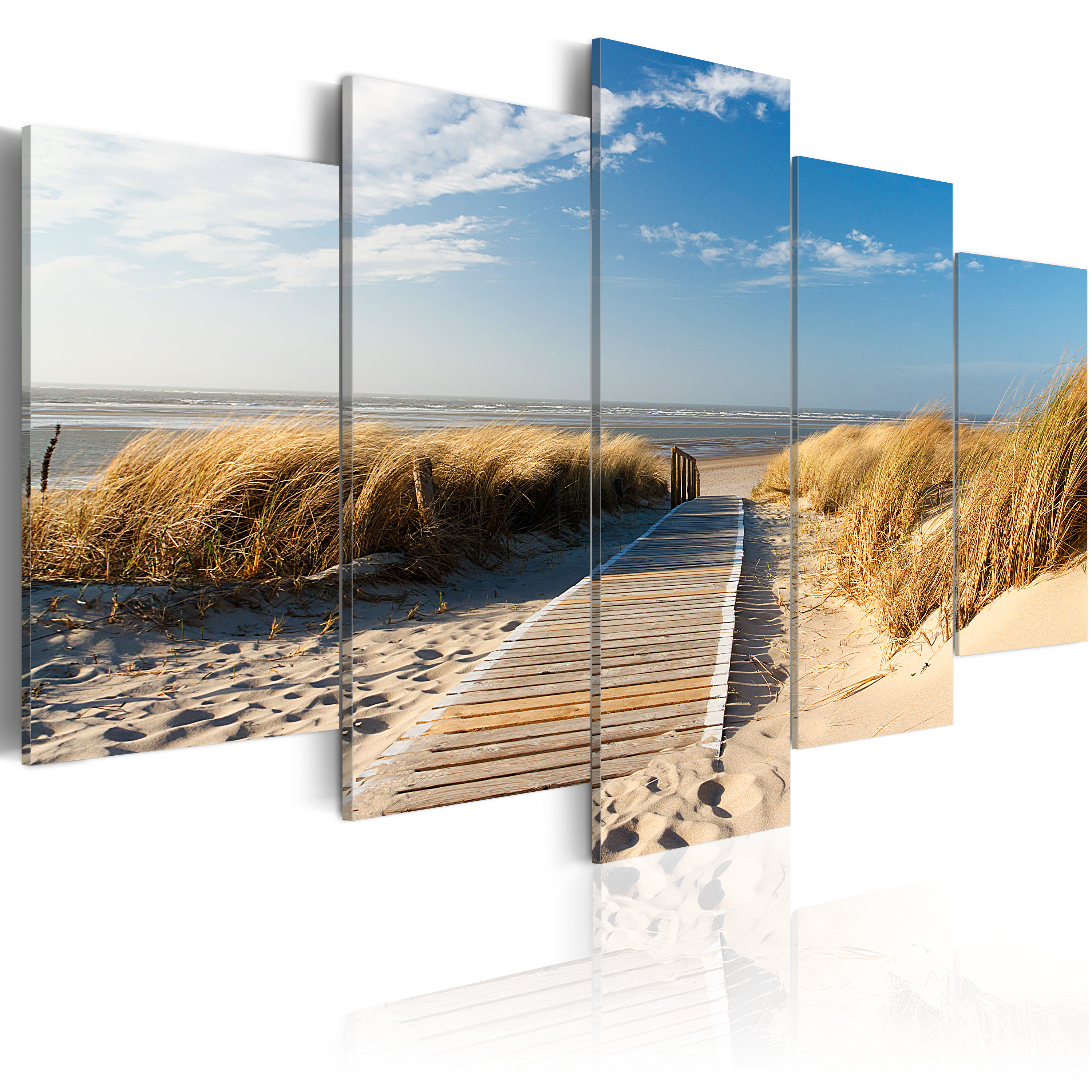 Canvas Print - Unguarded beach - 5 pieces - 100x50