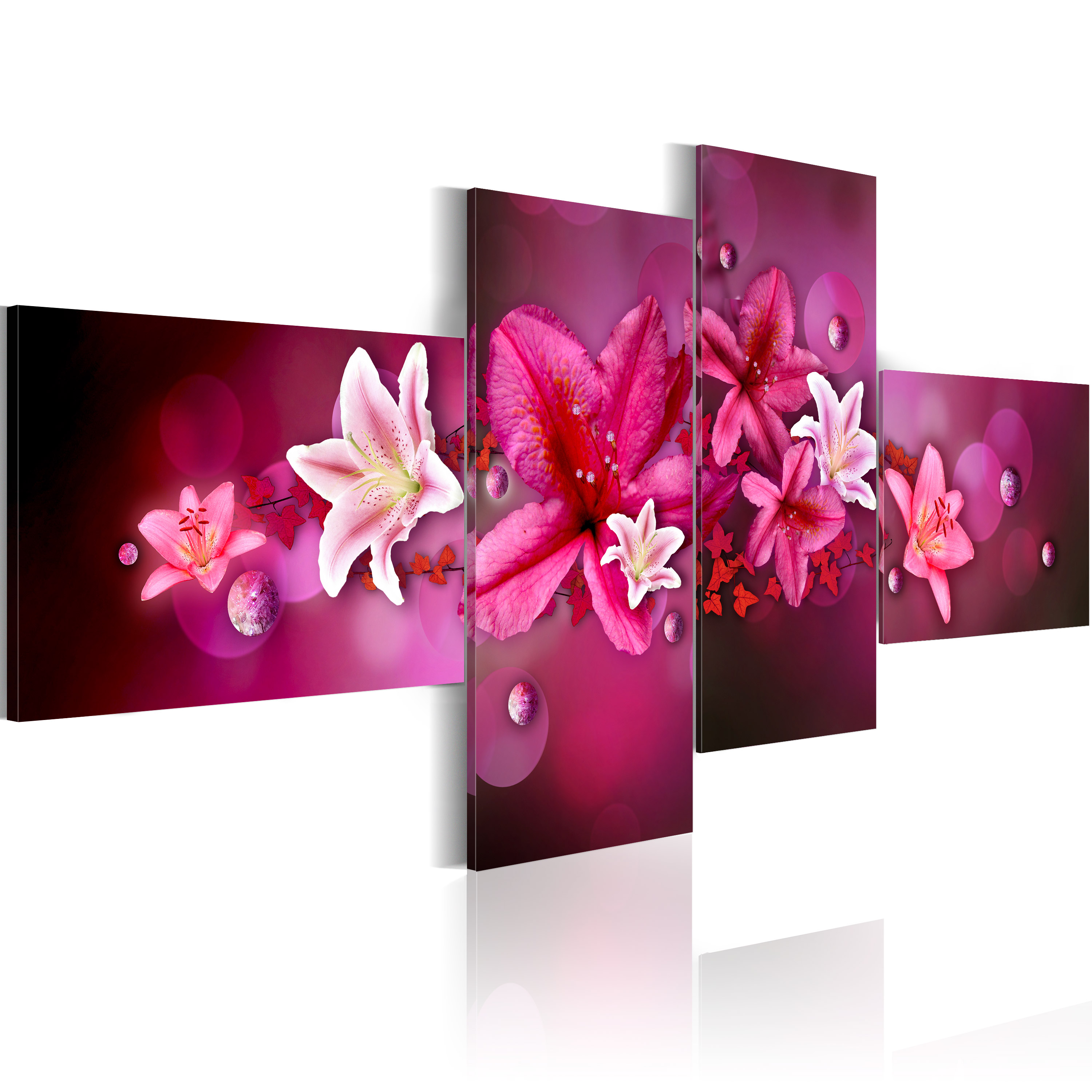 Canvas Print - Lilies and pearls - 100x45