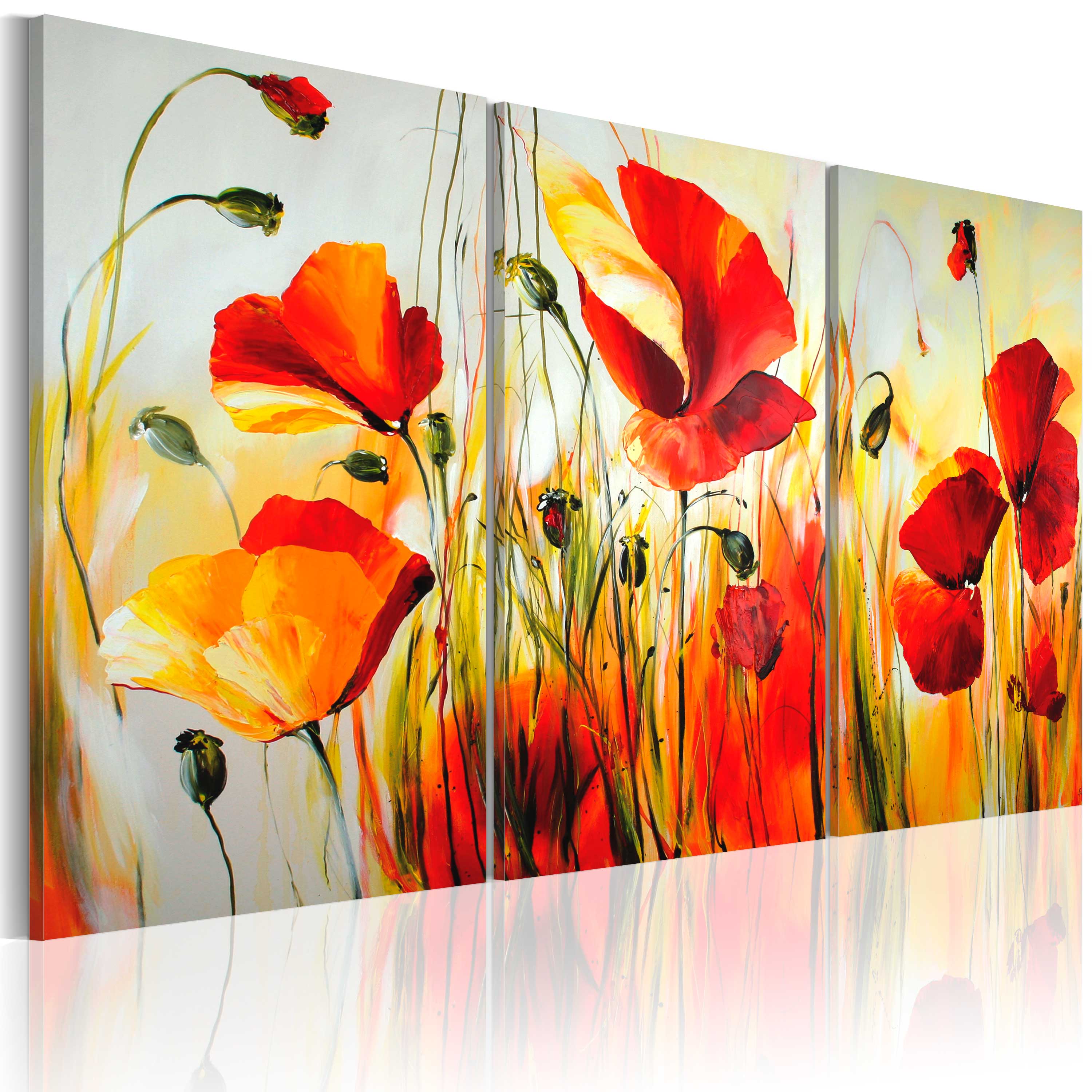 Handmade painting - Red meadow - 120x80