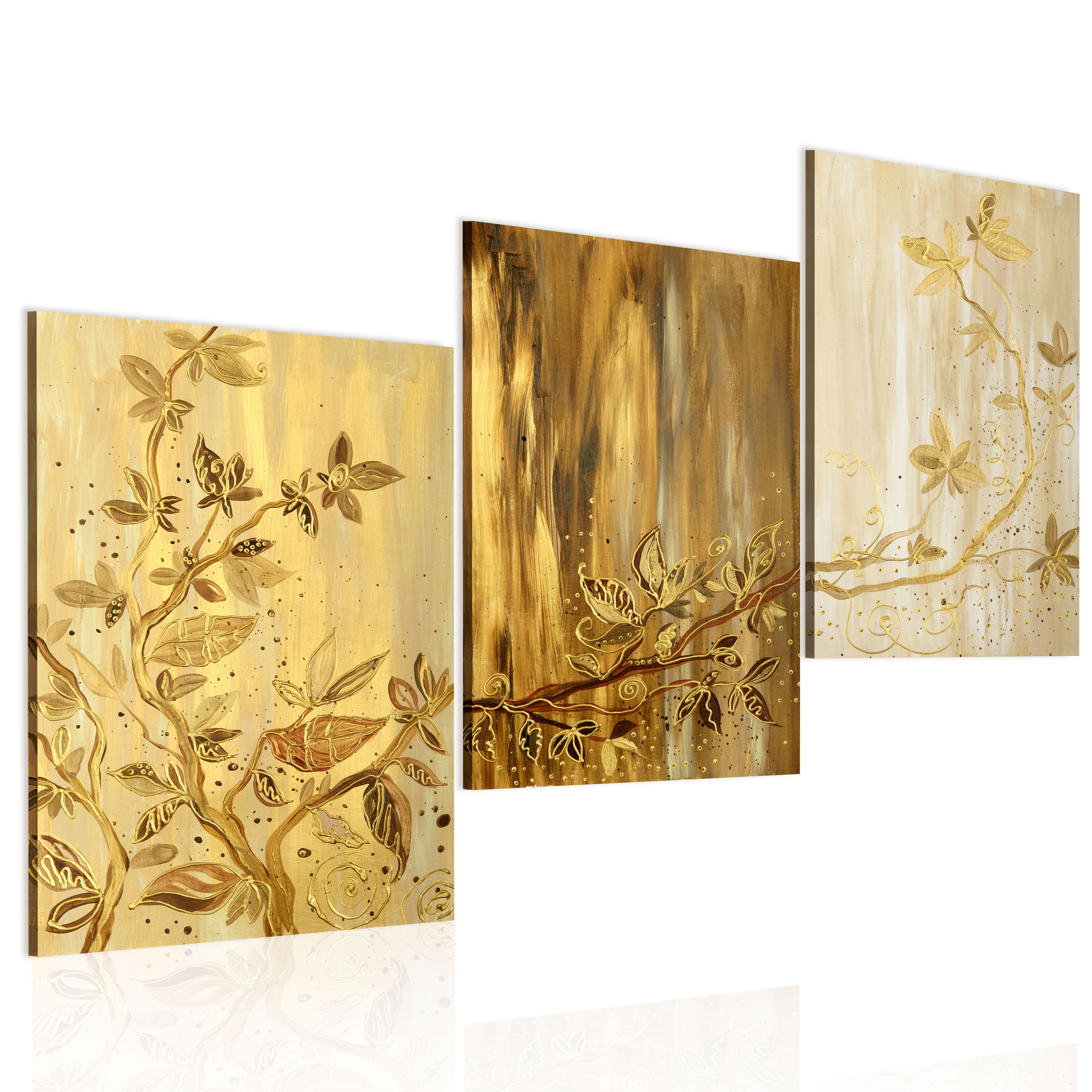 Handmade painting - Golden leaves - 120x60