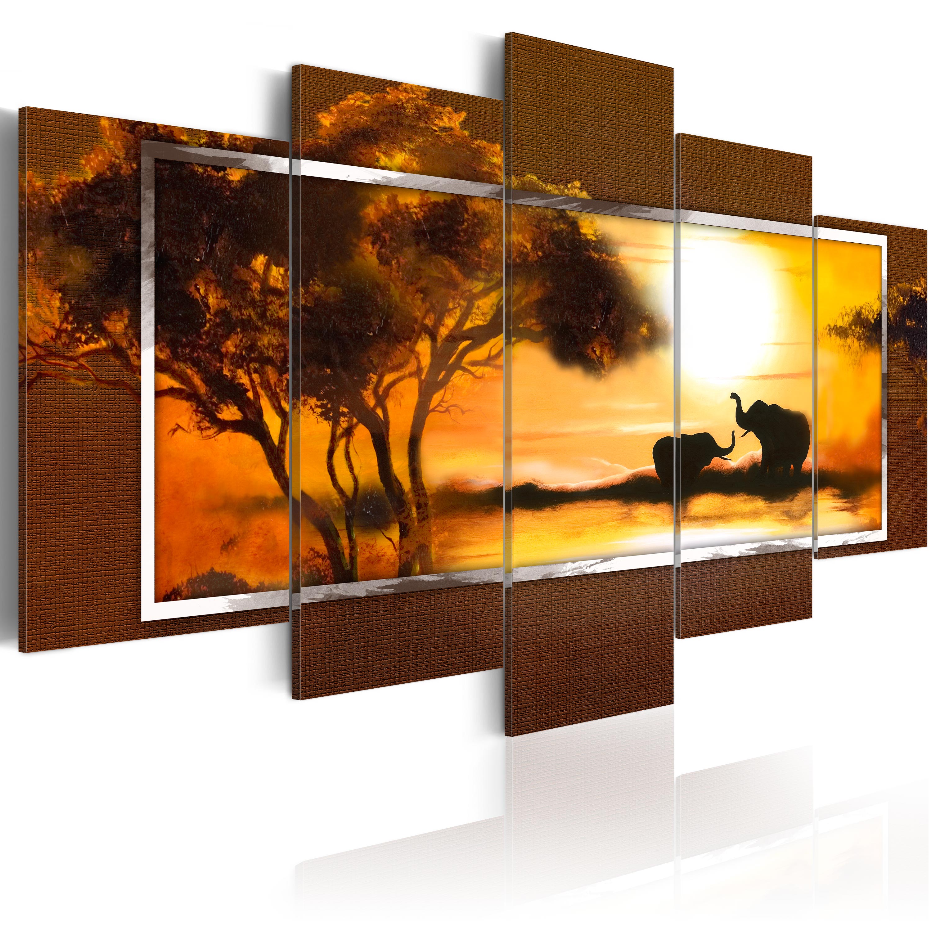 Canvas Print - Meeting at the savannah - 200x100