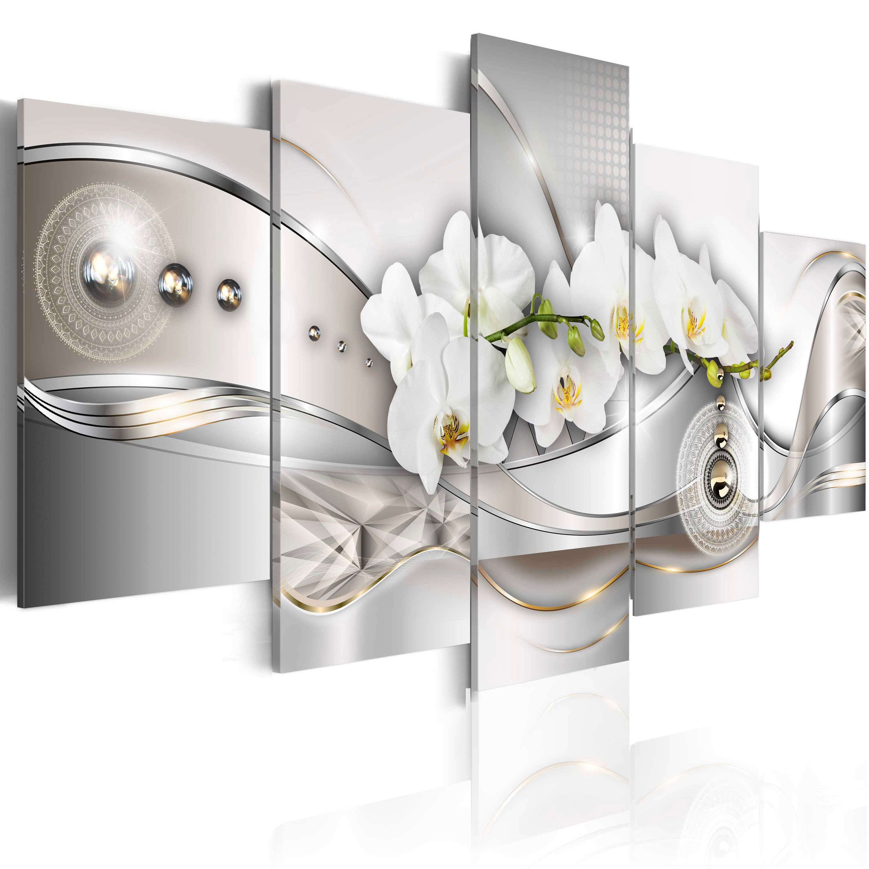 murando Quadro 120x40 cm Stampa su Tela in TNT XXL Immagini Moderni Murale Fotografia Grafica Decorazione da Parete b-B-0144-b-b Orchidea Fiori Astratto 