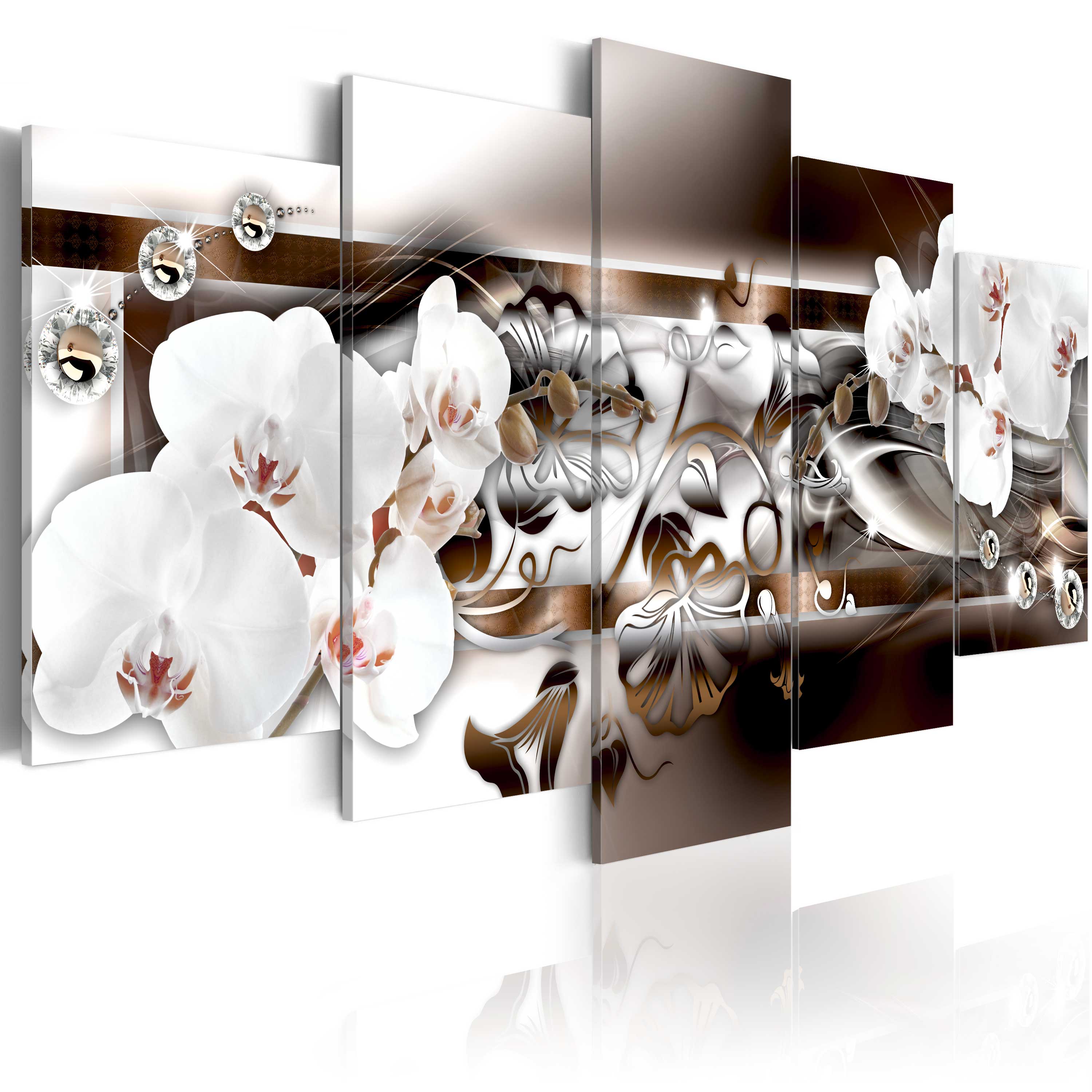 ORCHID FLOWERS ABSTRACT Canvas Wall Art Image Photo Print b-A-0153-b-n