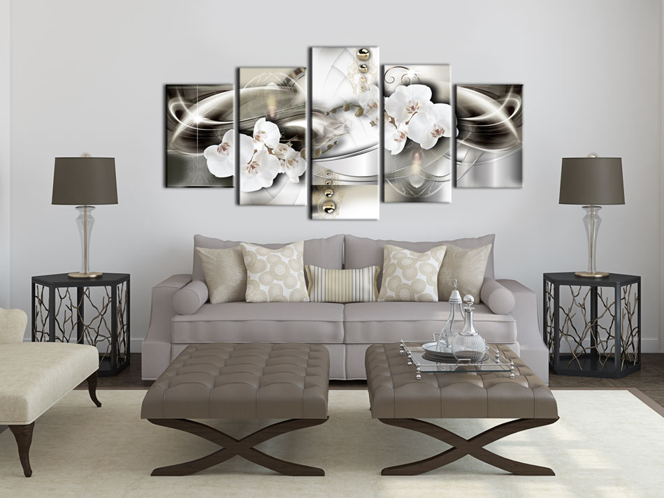 200 x 100 cm Bilder Leinwand abstrakt Orchidee auf Rahmen Wandbild Bild 6348 