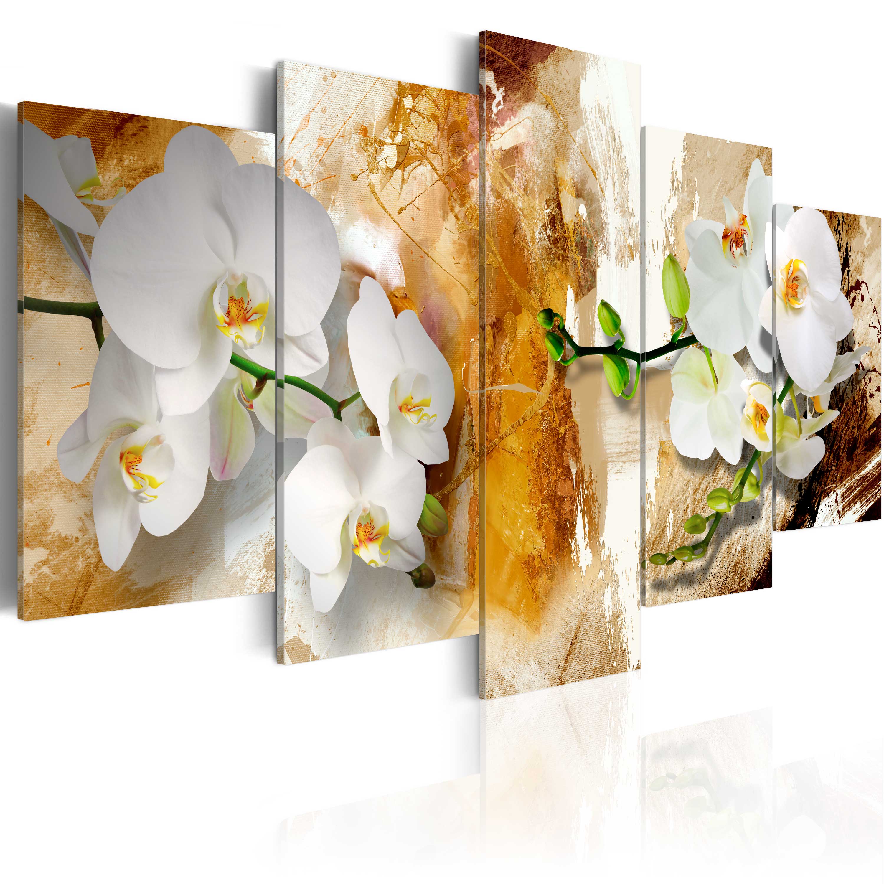 Canvas Print - Brown Paint and Orchid - 100x50