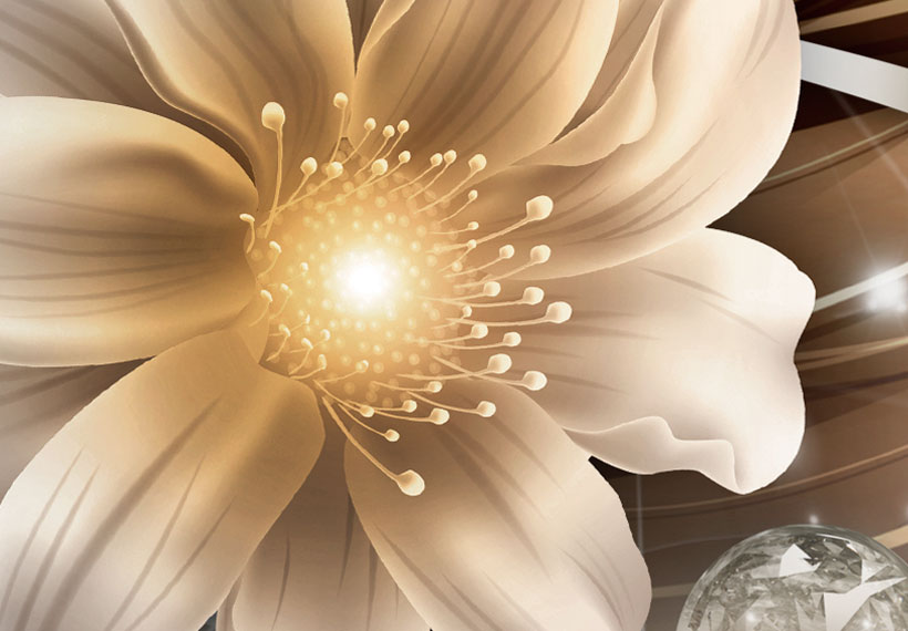 BLUMEN ABSTRAKT BRAUN DIAMANT Wandbilder xxl Bilder Vlies Leinwand b-A-0266-b-n