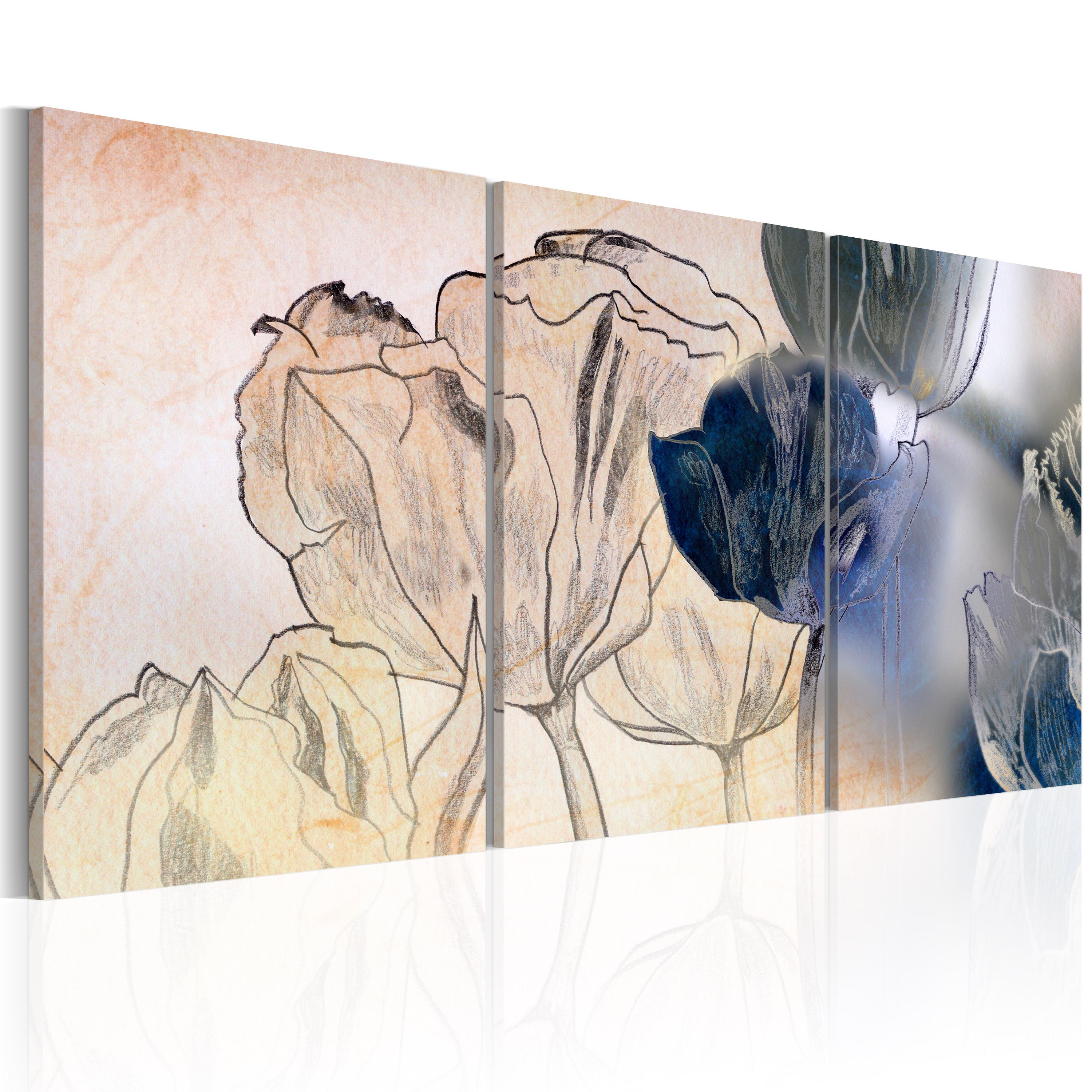 Canvas Print - Sketch of Tulips - 120x60
