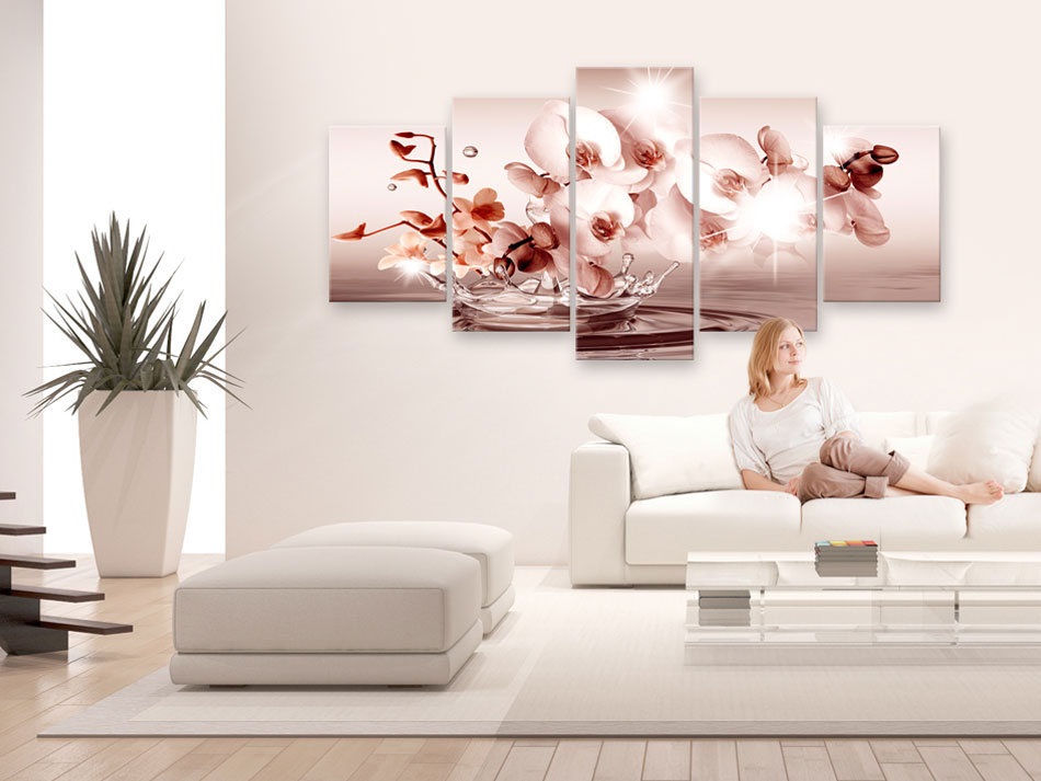 Schön Moderne Bilder Wohnzimmer Blumen ORCHIDEE ABSTRAKT BLUMEN Wandbilder xxl Leinwand Bilder
