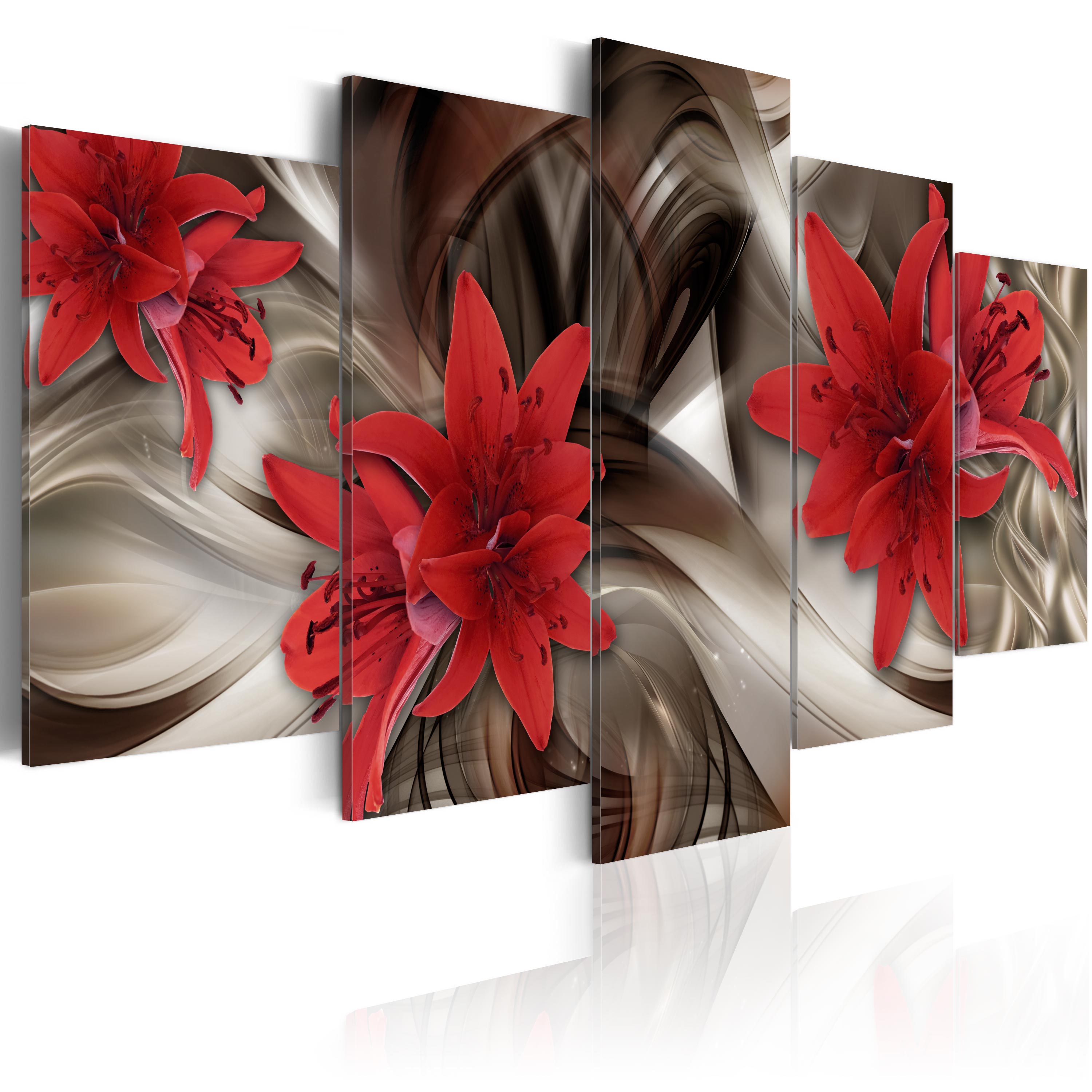Gigli Astratto Quadro su Tela TNT Stampe Immagini Murale Quadri b-C-0088-b-n
