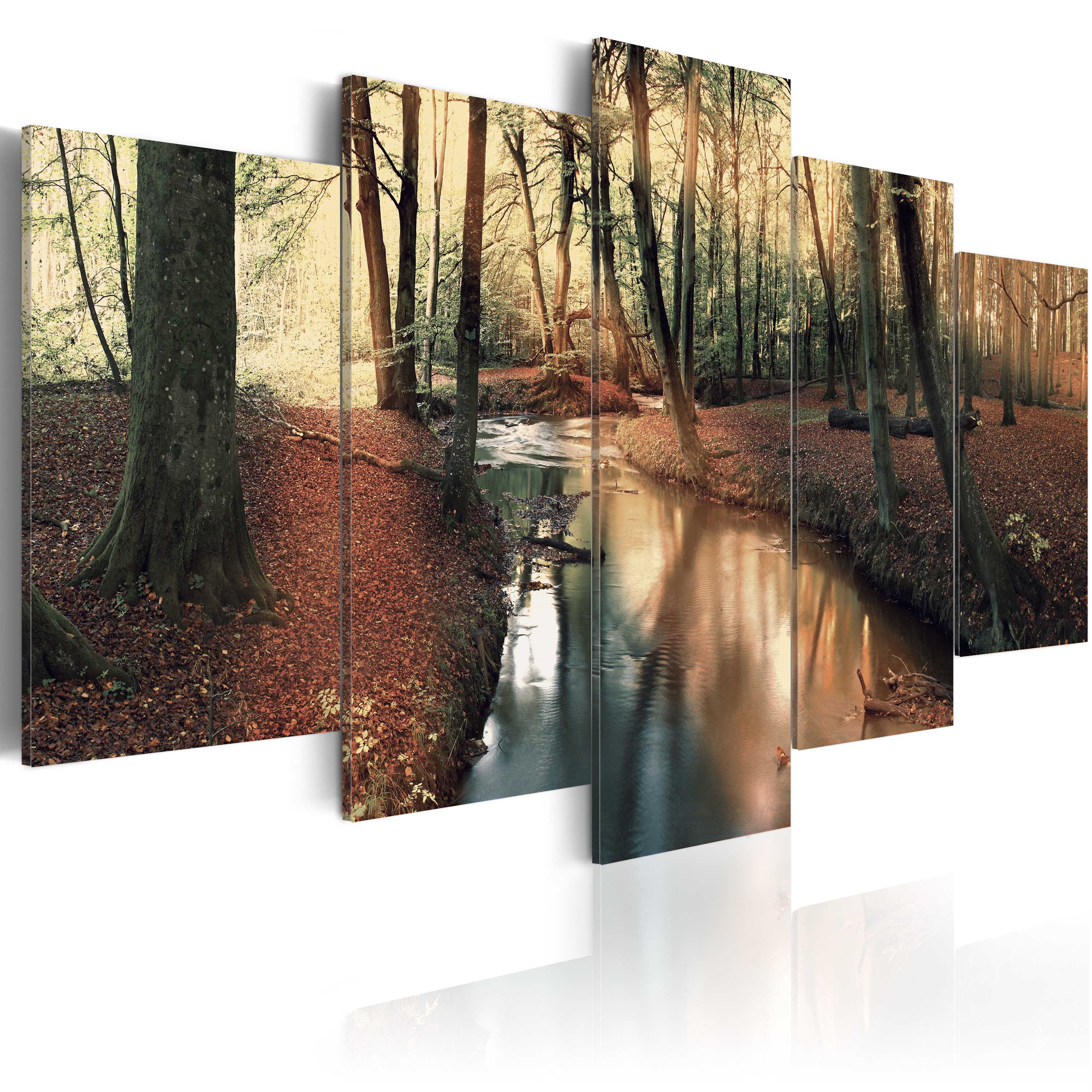 Canvas Print - Brown autumn: forest - 200x100