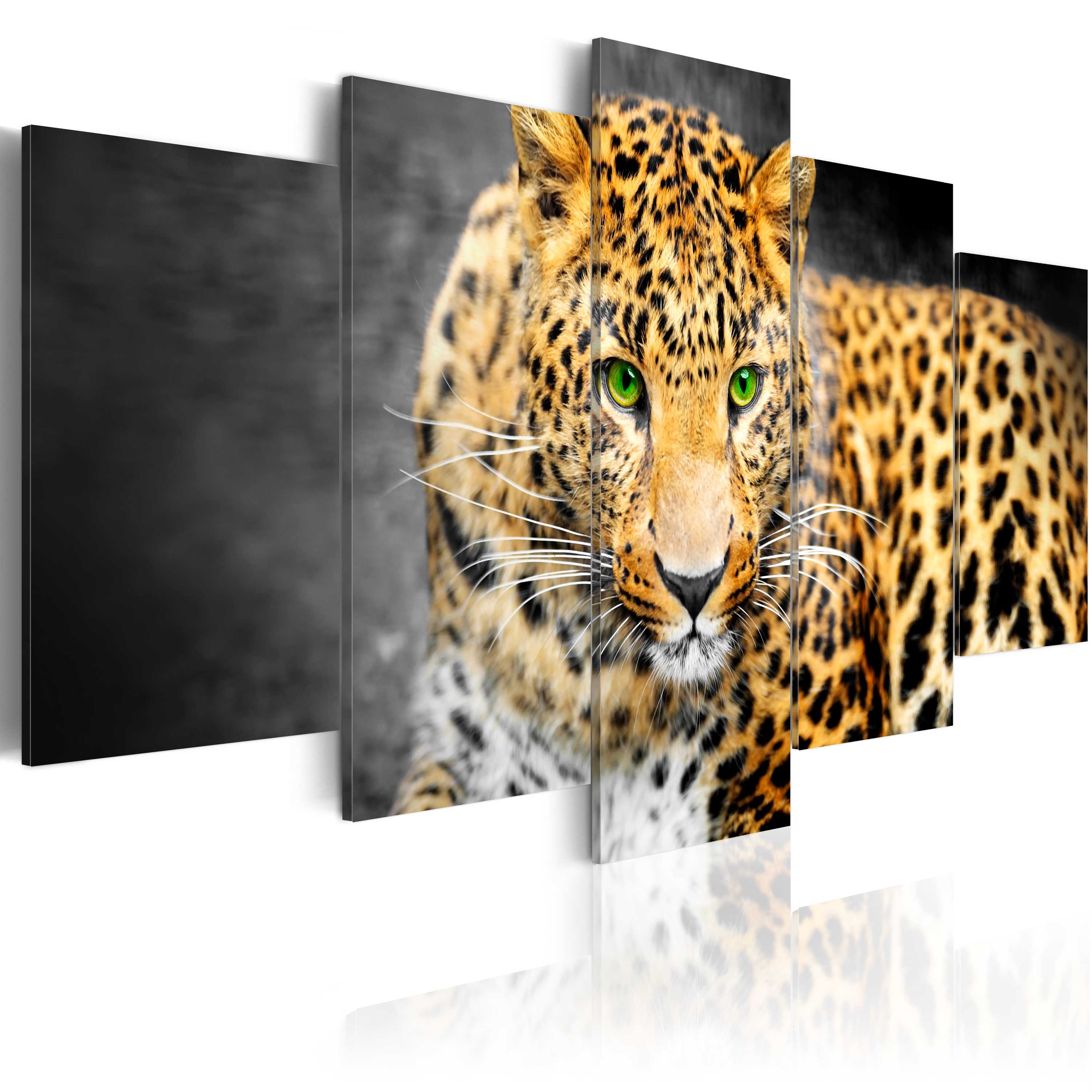 Canvas Print - Green-eyed leopard - 100x50