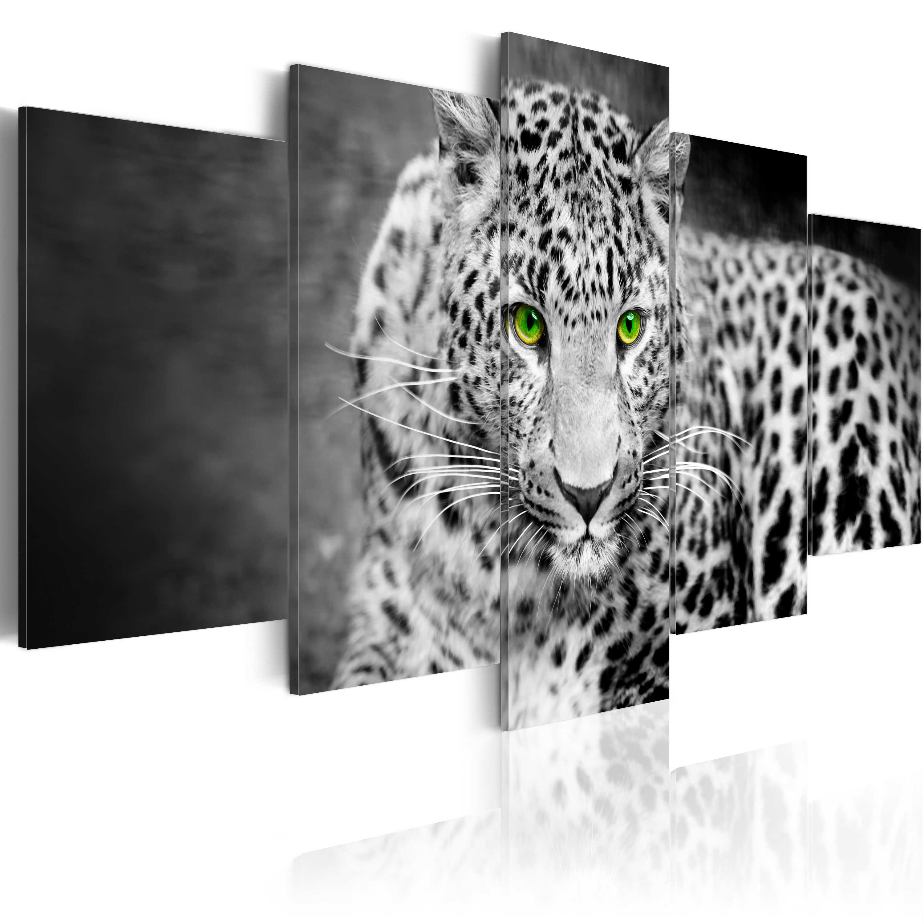 Canvas Print - Leopard - black&white - 100x50