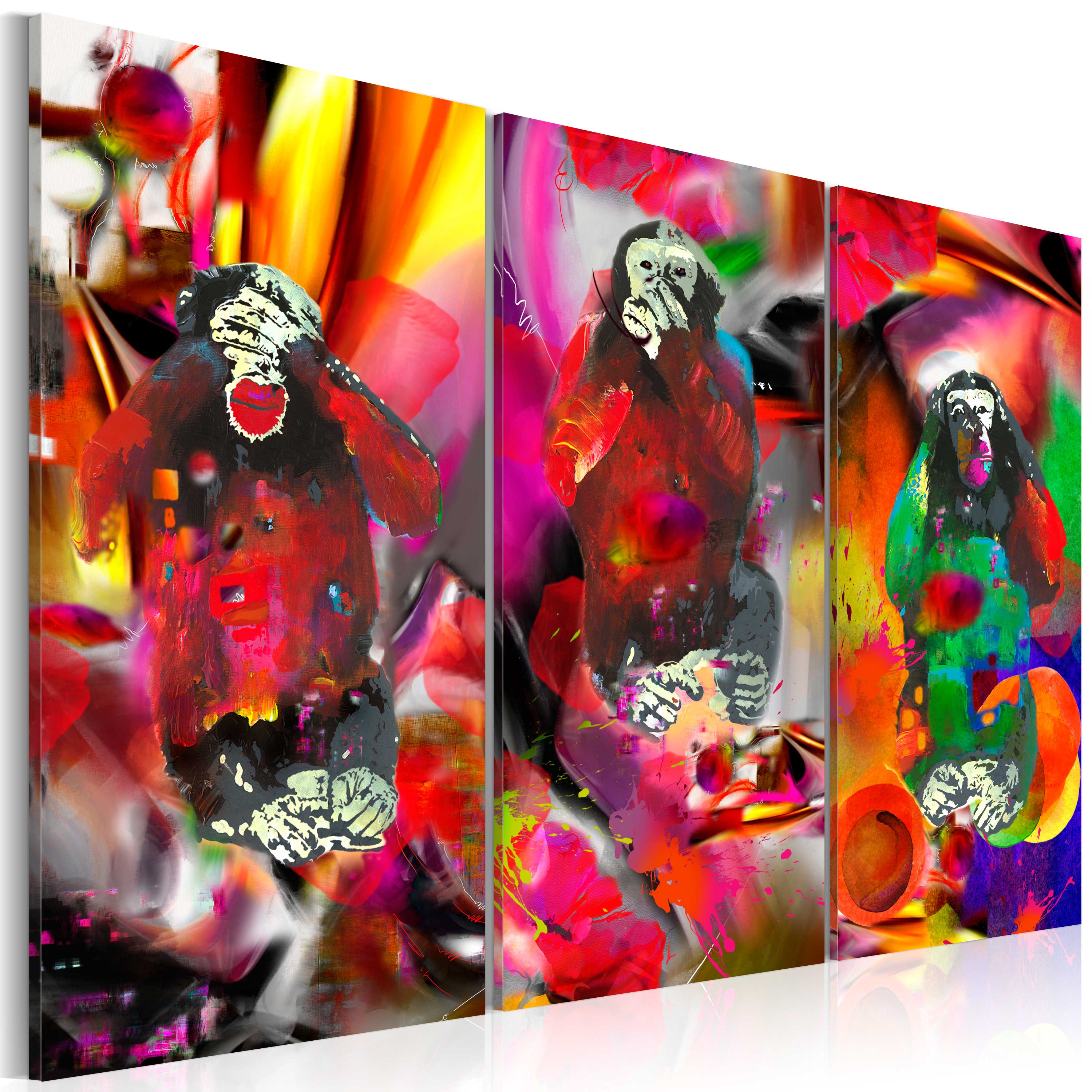 Obraz - Crazy Monkeys - triptych