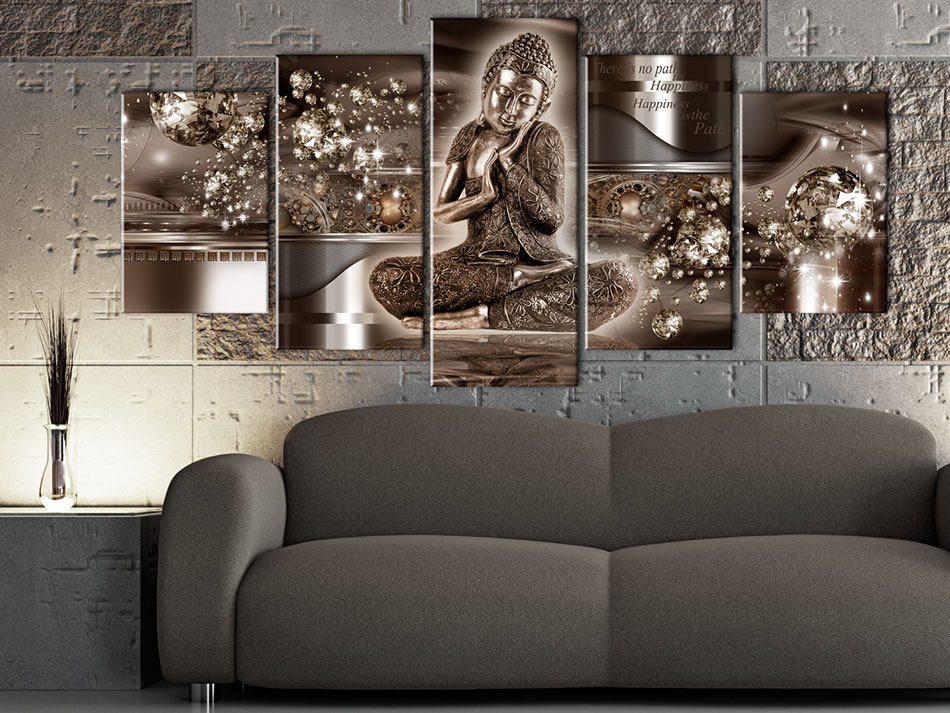 Tableau Mural Bouddha Impression Sur Toile Intissé - Déco D'intérieur Moderne - Réf. H-A-0053-b-n