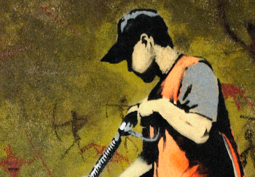 BANKSY STREET ART GRAFFITI Wandbilder xxl Leinwand Bild Wohnzimmer i-C-0029-b-a