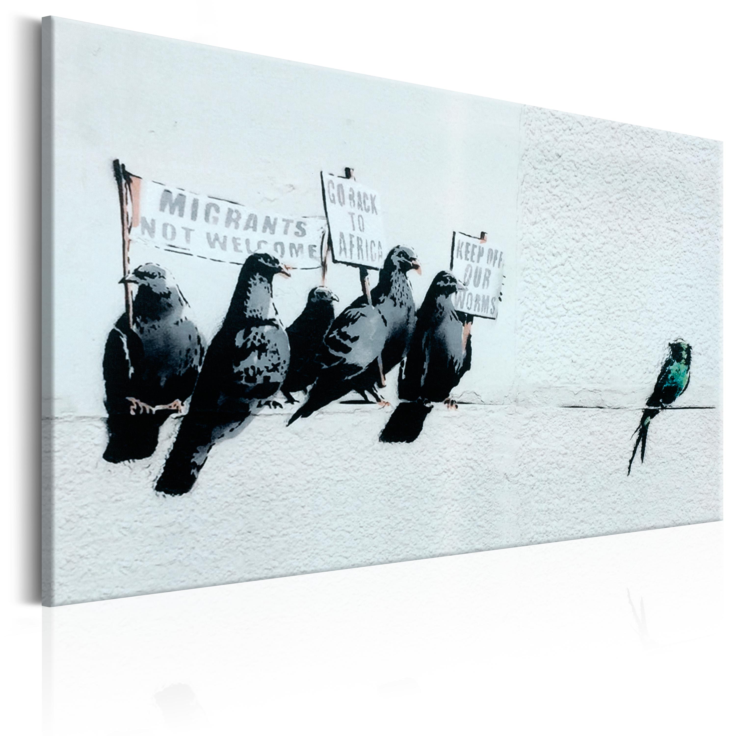 Canvas Print - Protesting Birds by Banksy - 60x40