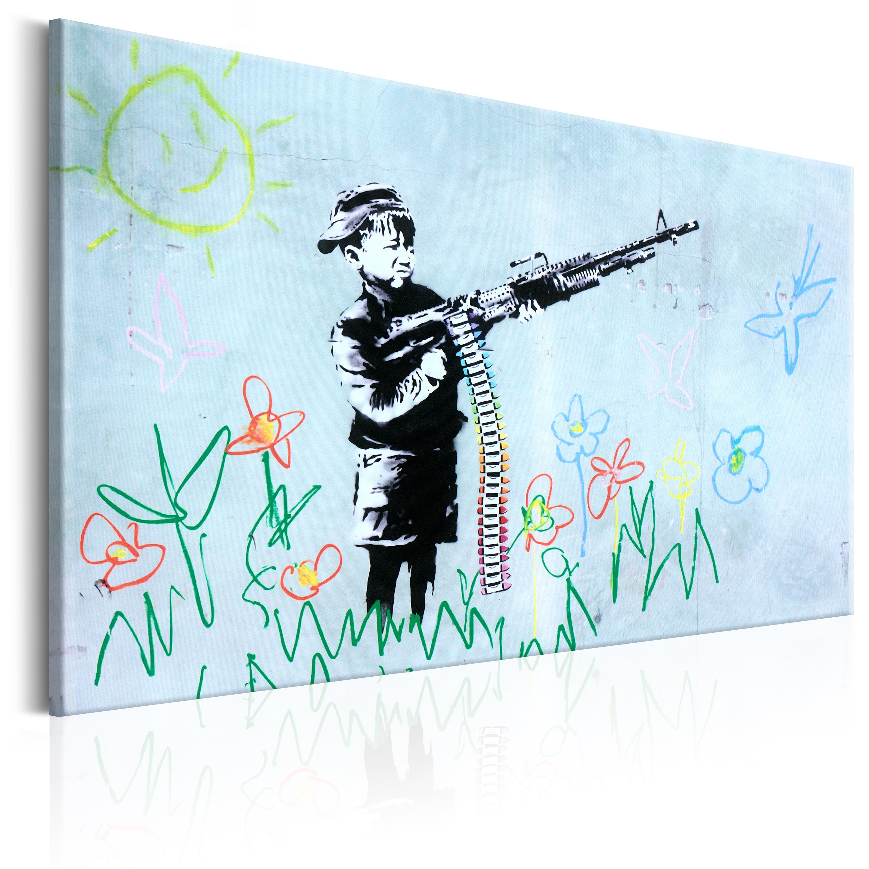 Canvas Print - Boy with Gun by Banksy - 120x80