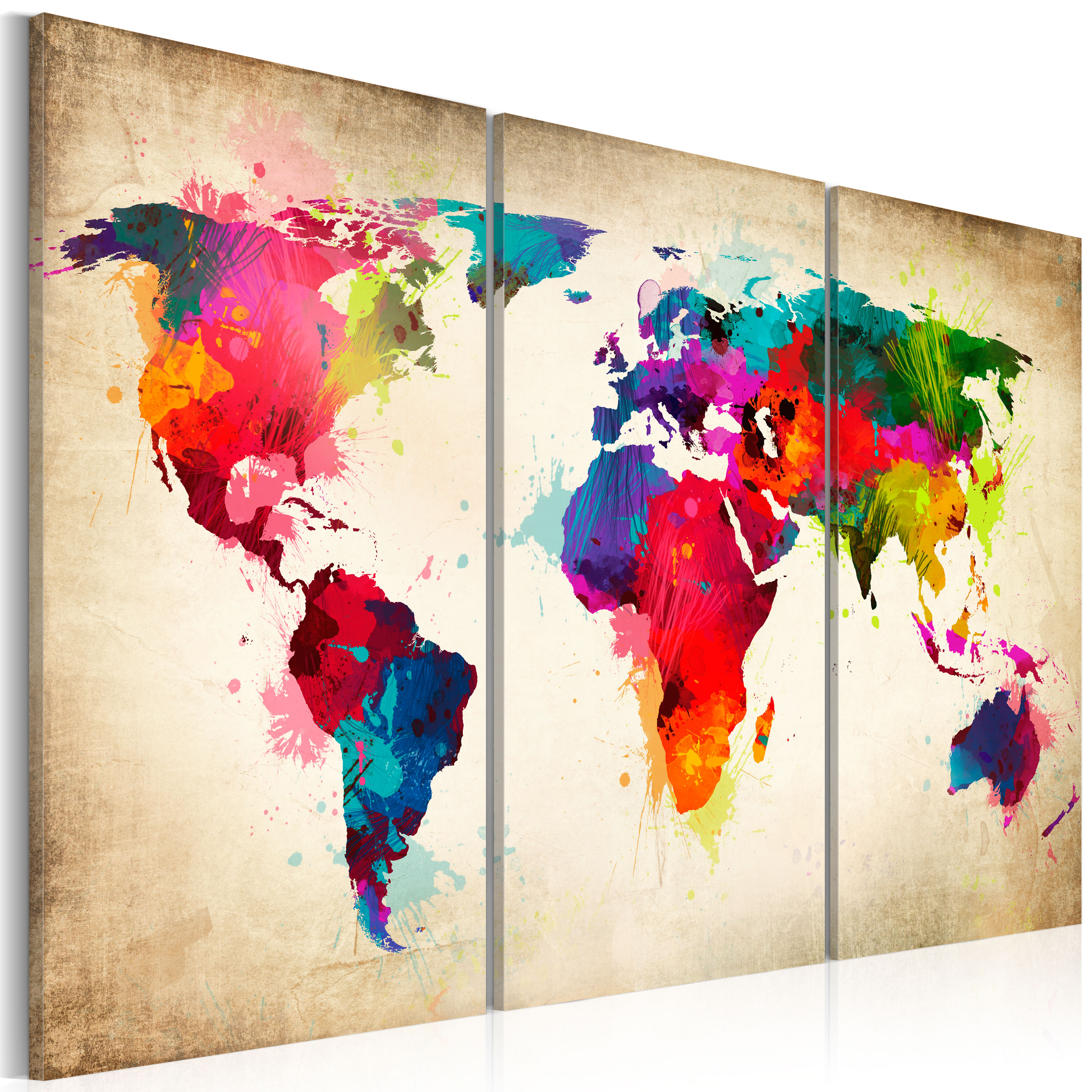 Canvas Print - Rainbow Continents - 120x80