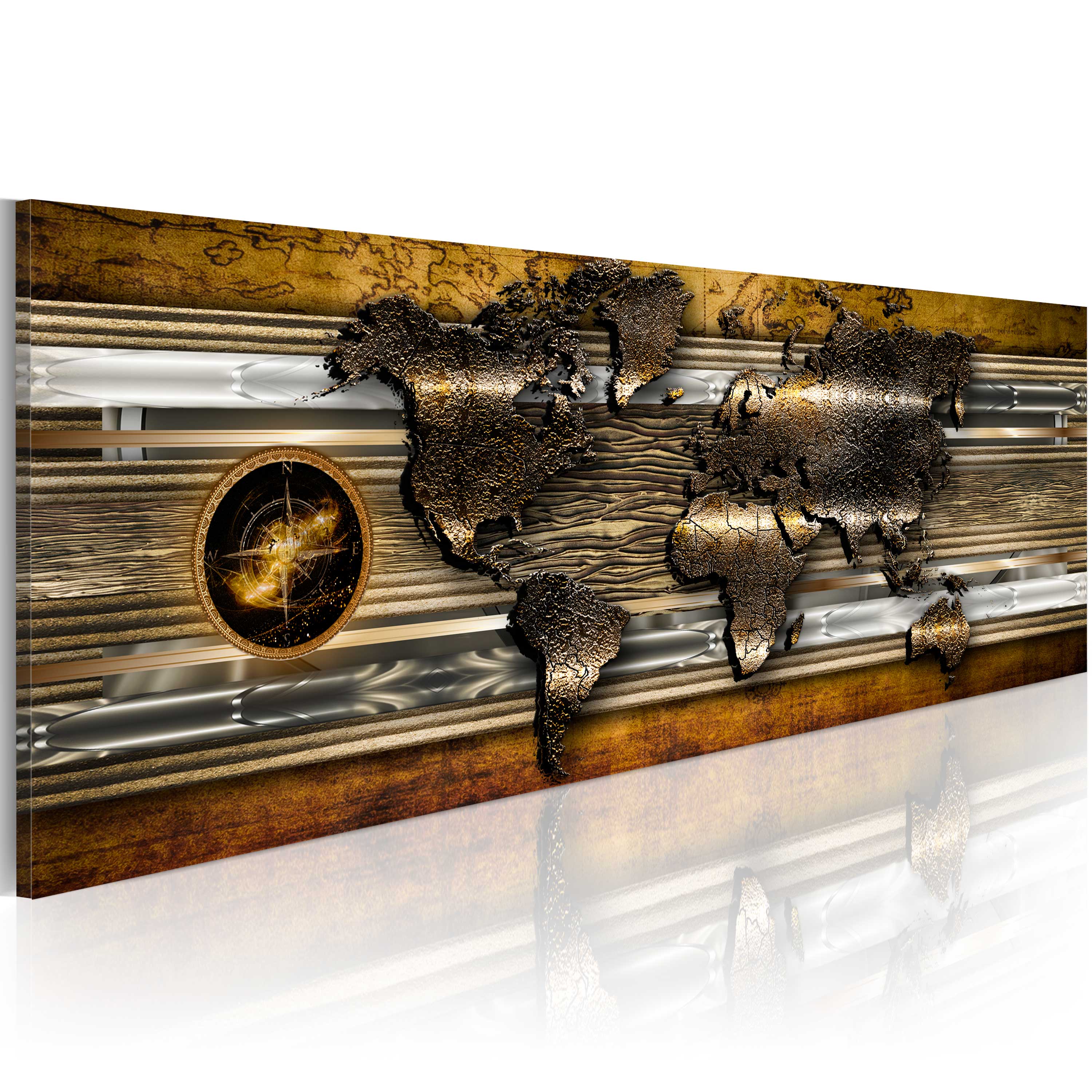 Canvas Print - The Golden Map - 135x45