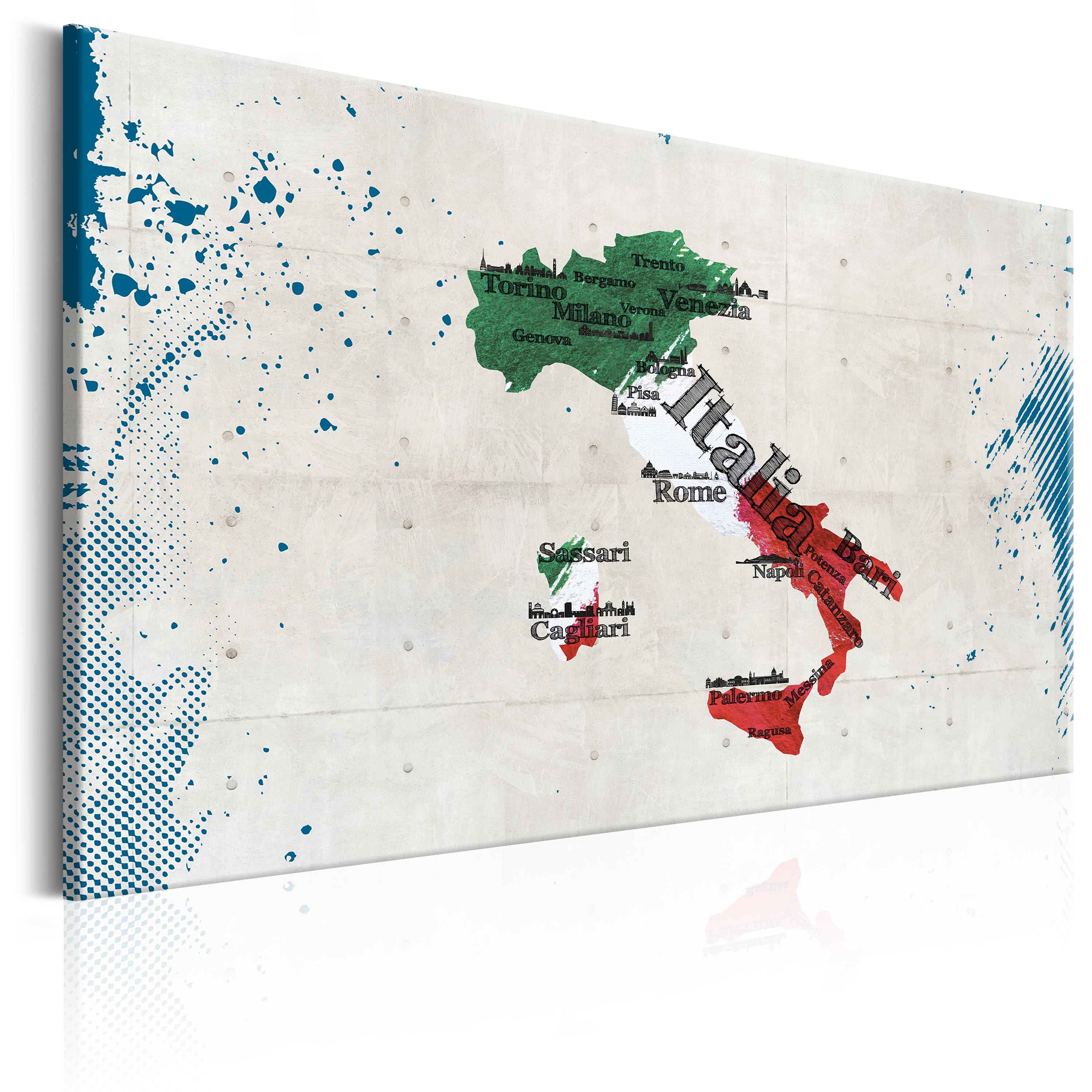 Canvas Print - Map: Italy - 120x80