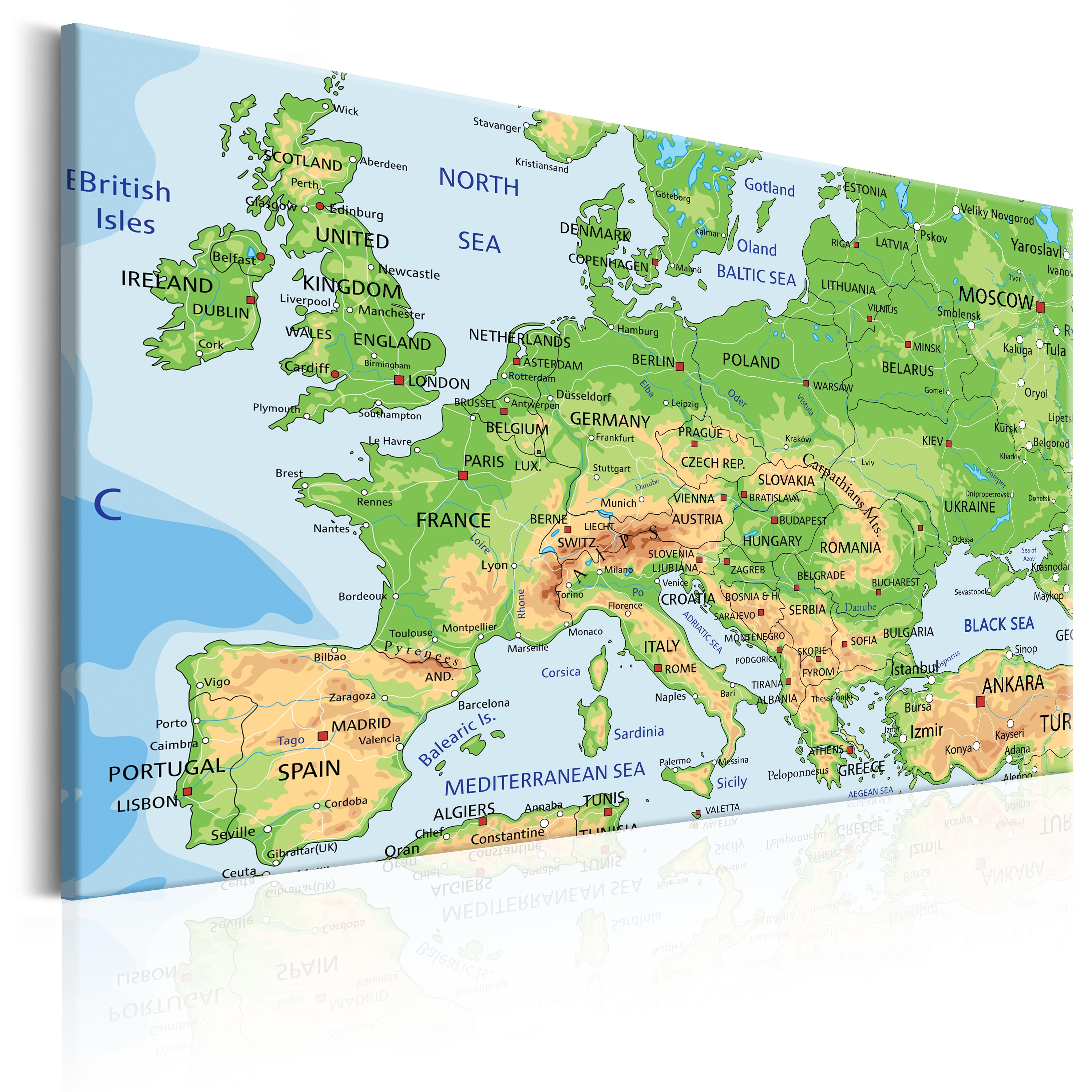 Canvas Print - Map of Europe - 60x40