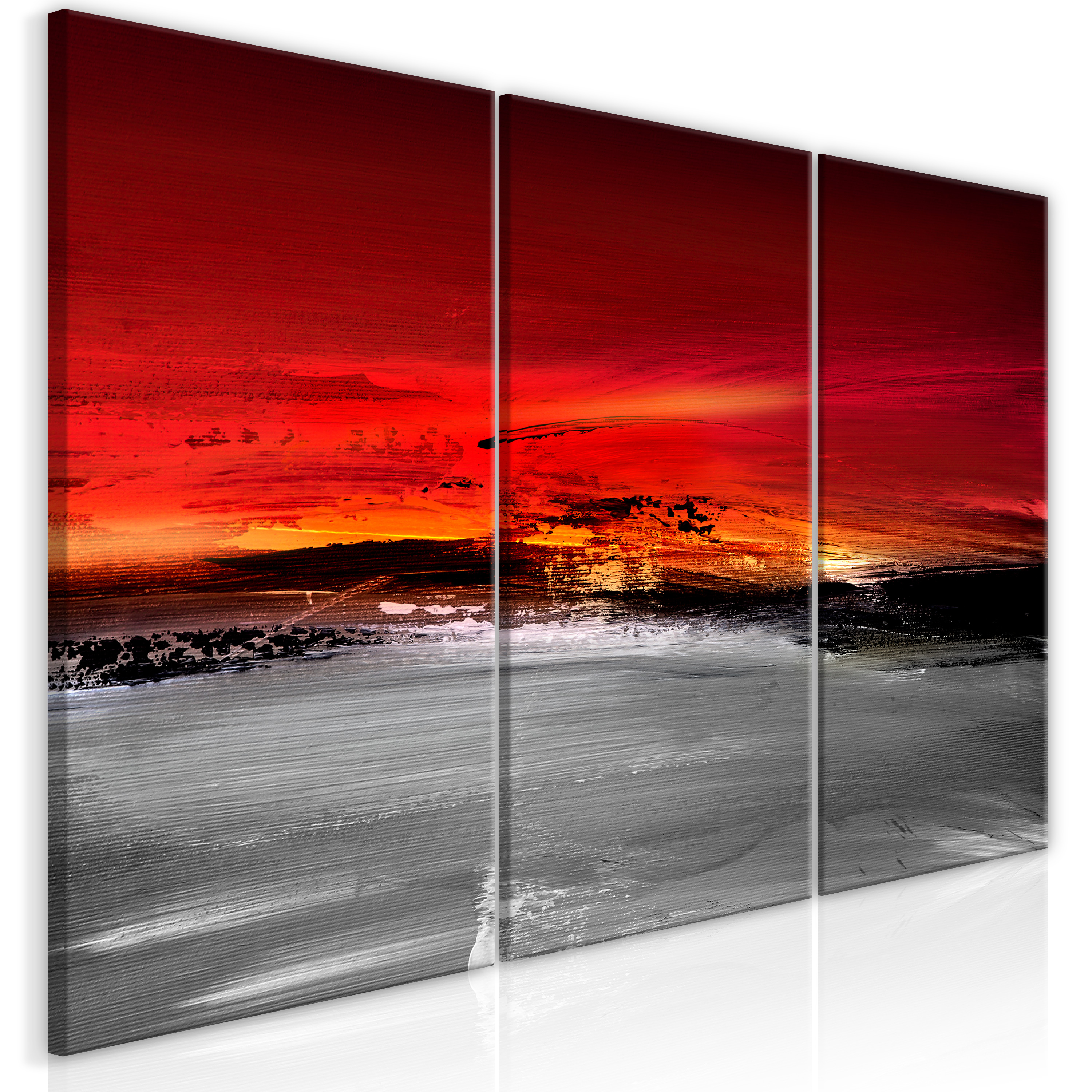 Canvas Print - Crimson Landscape (3 Parts) - 120x60