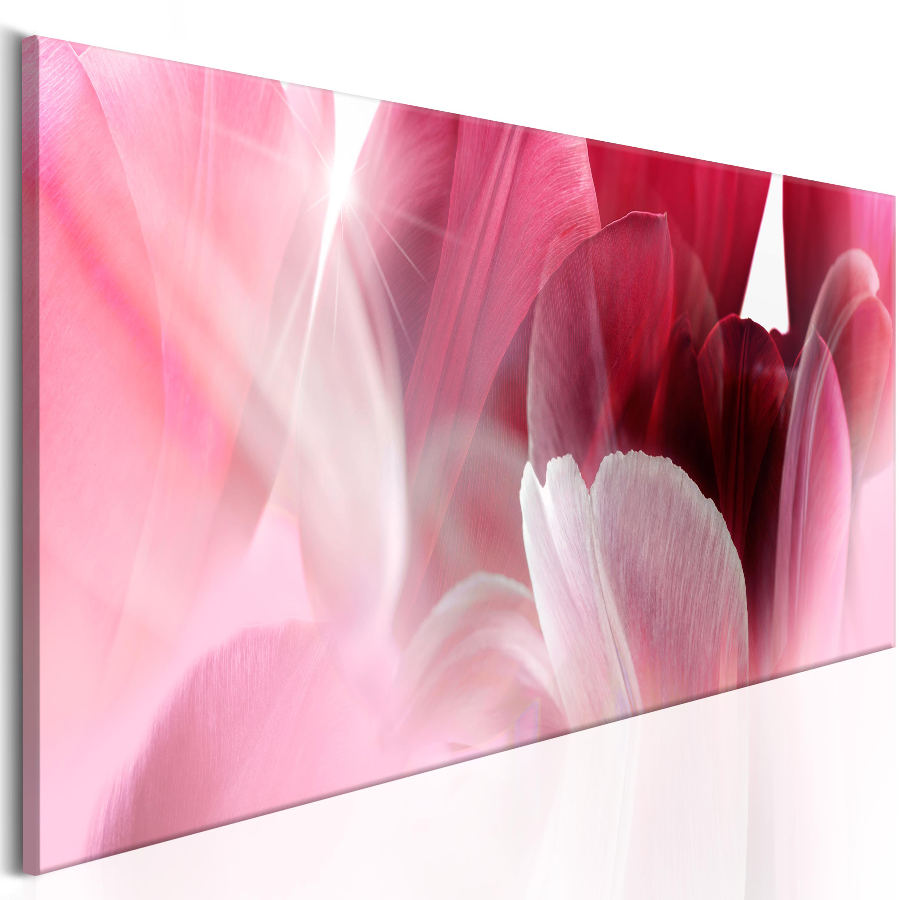 Canvas Print - Flowers: Pink Tulips - 120x40
