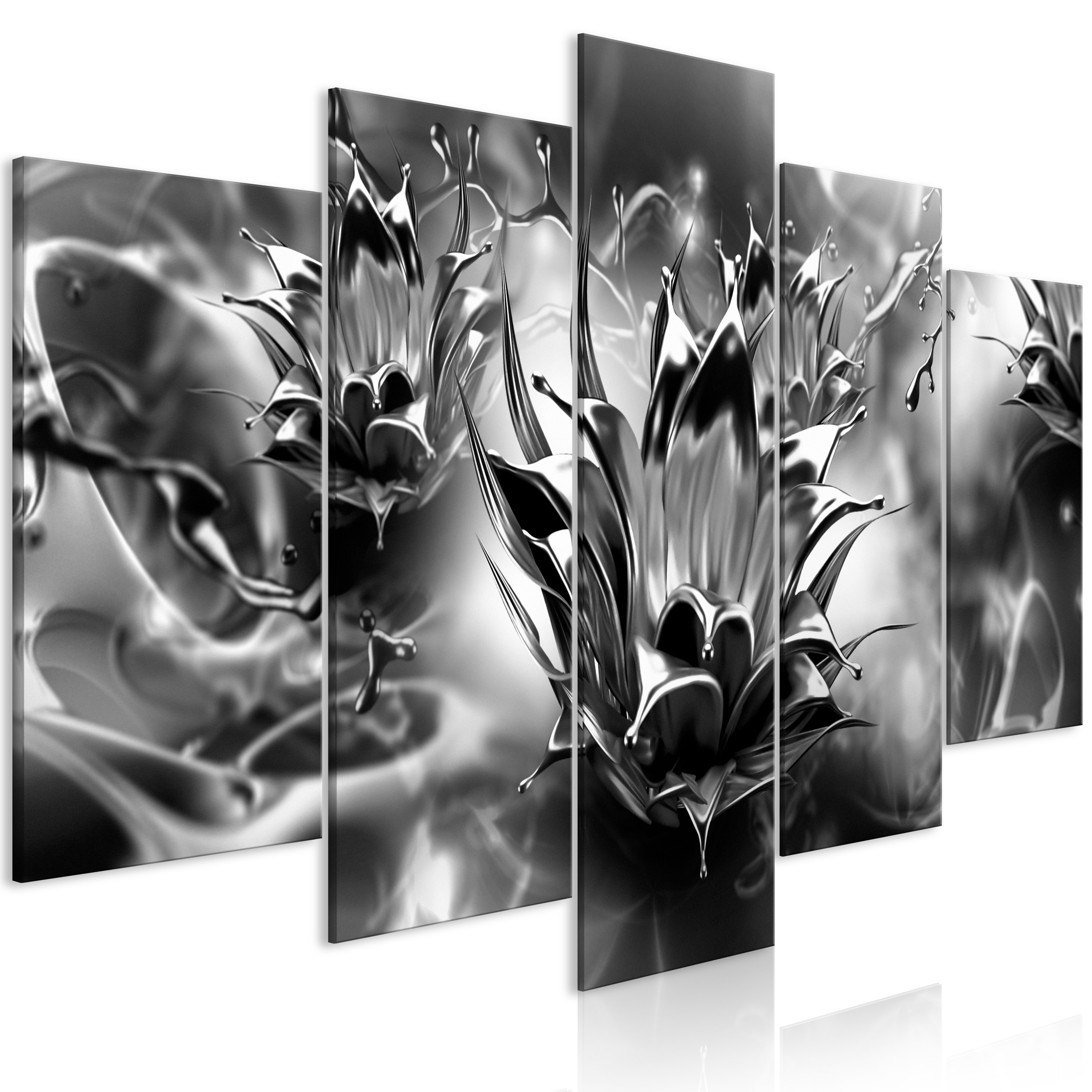 FLOWER ABSTRACT Non-woven Canvas Wall Art Image Photo Print b-A-0581-b-n