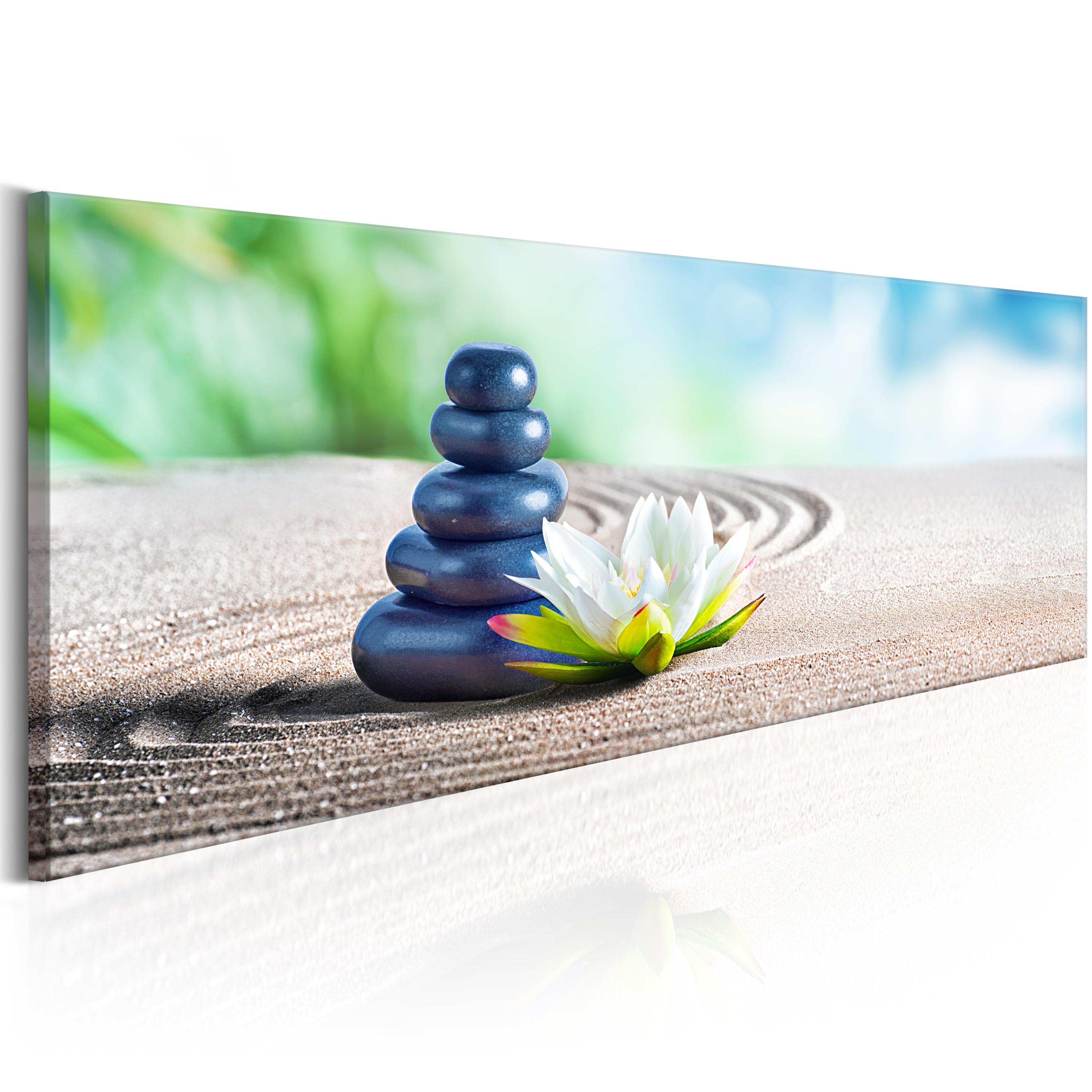BLUMEN STEINE SPA ZEN WASSER Wandbilder xxl Bilder Vlies Leinwand b-B-0095-b-a 