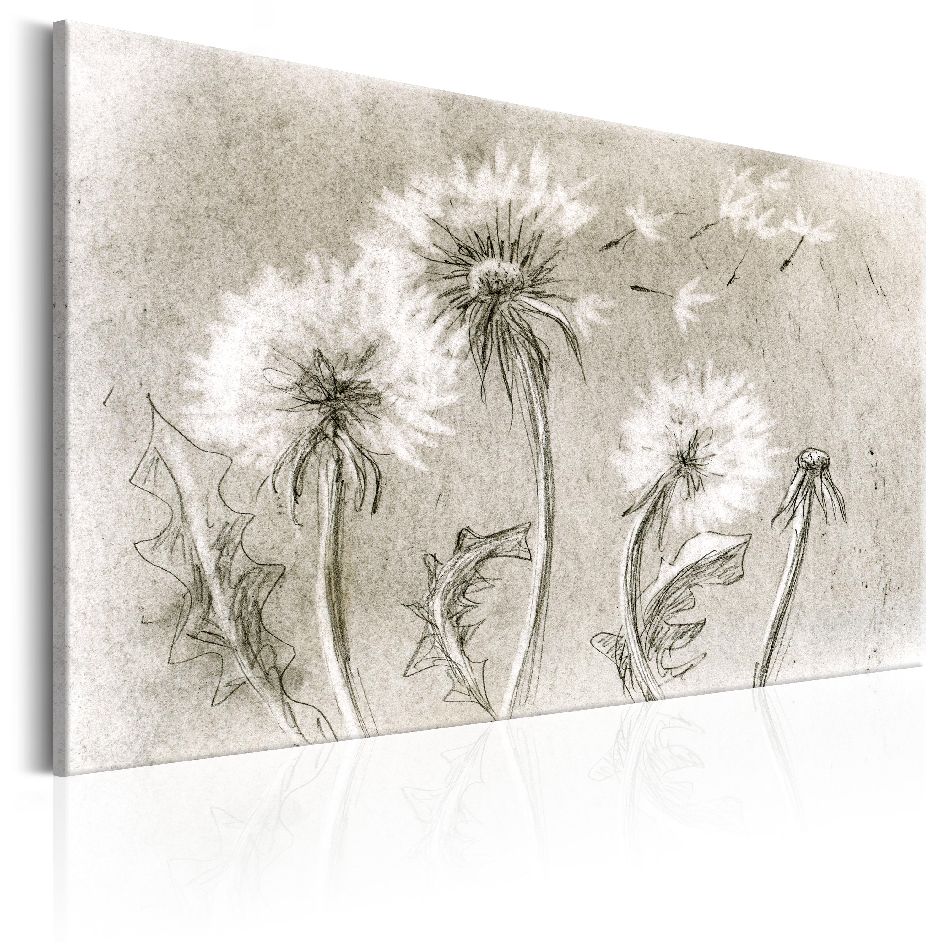 Canvas Print - Dandelions (Pencil Artwork) - 120x80