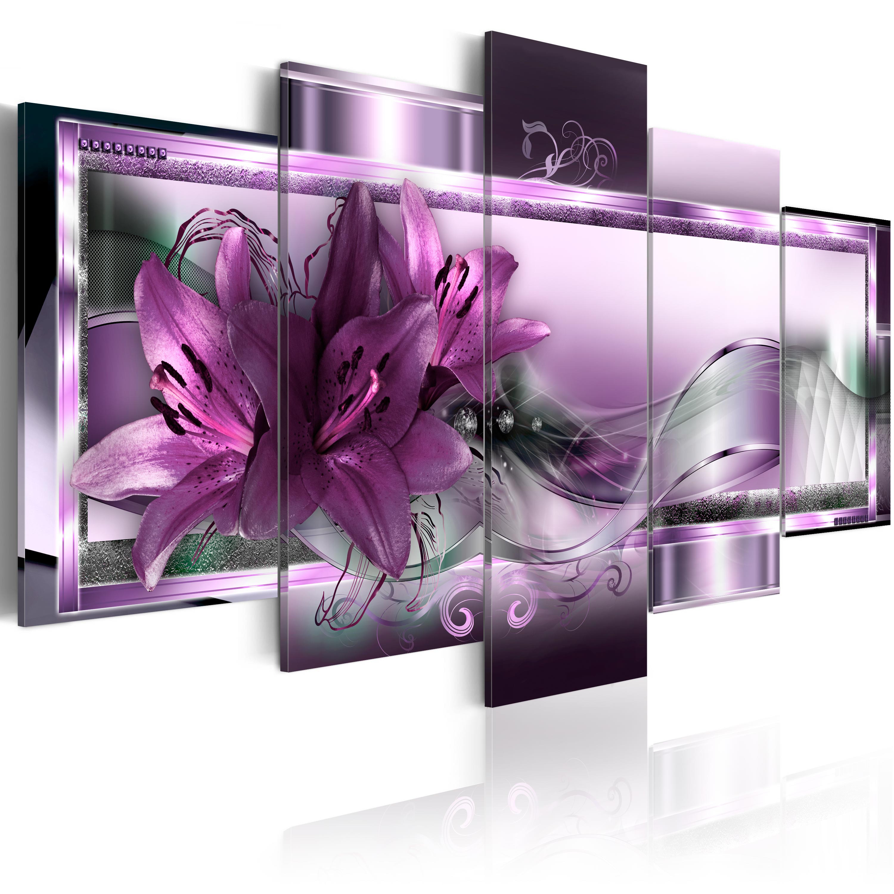 Canvas Print - Purple Lilies - 200x100