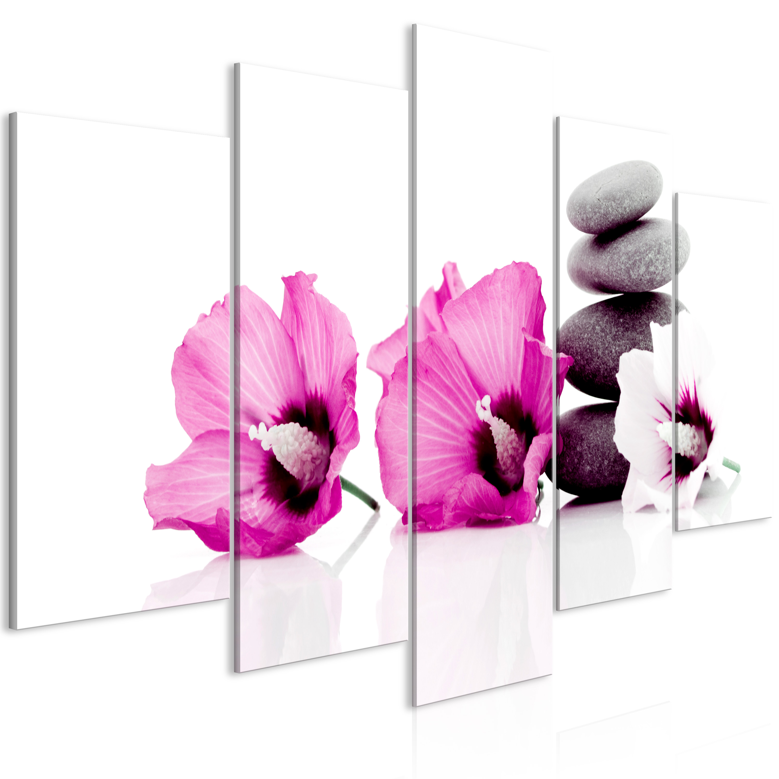 Canvas Print - Calm Mallow (5 Parts) Wide Pink - 100x50