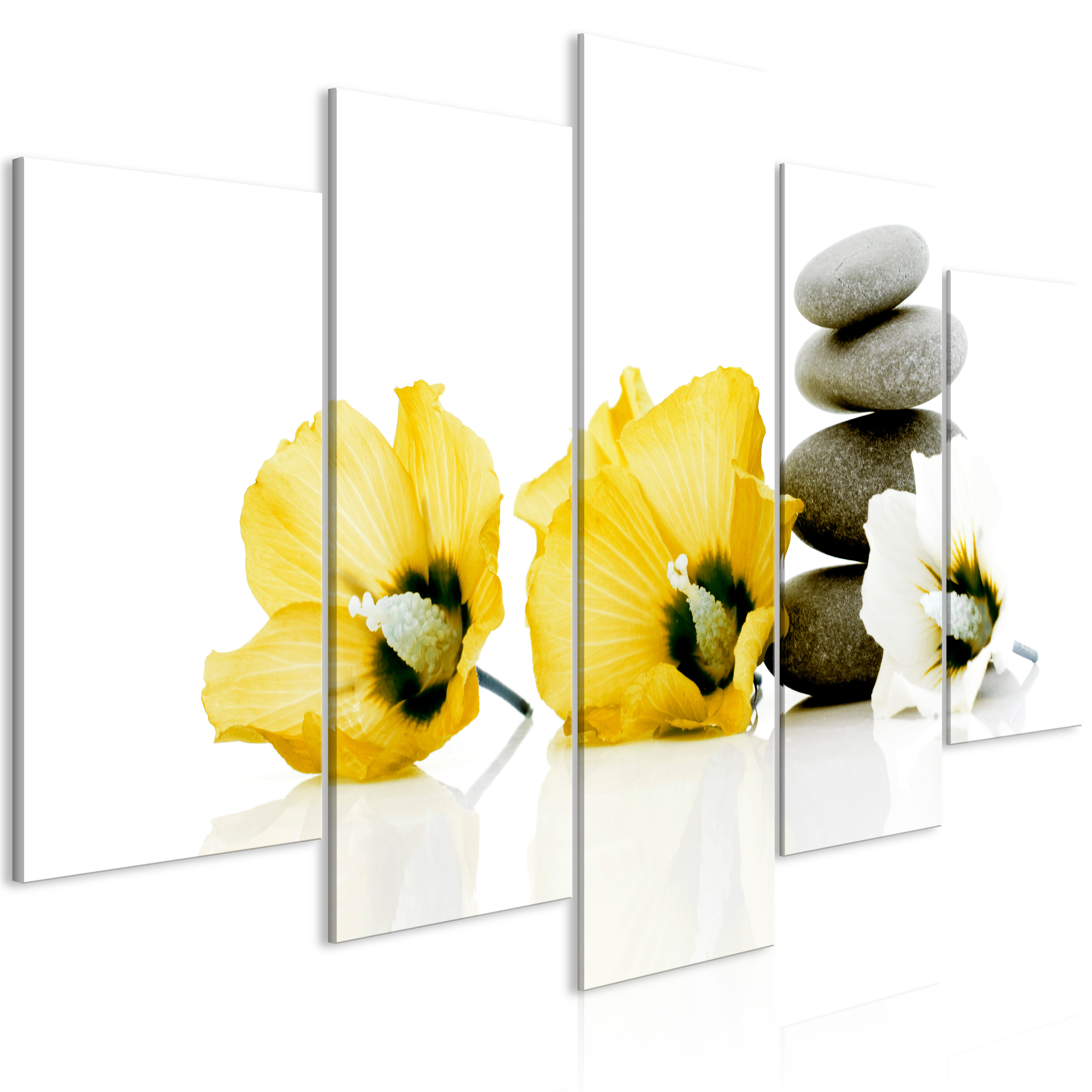 Canvas Print - Calm Mallow (5 Parts) Wide Yellow - 200x100