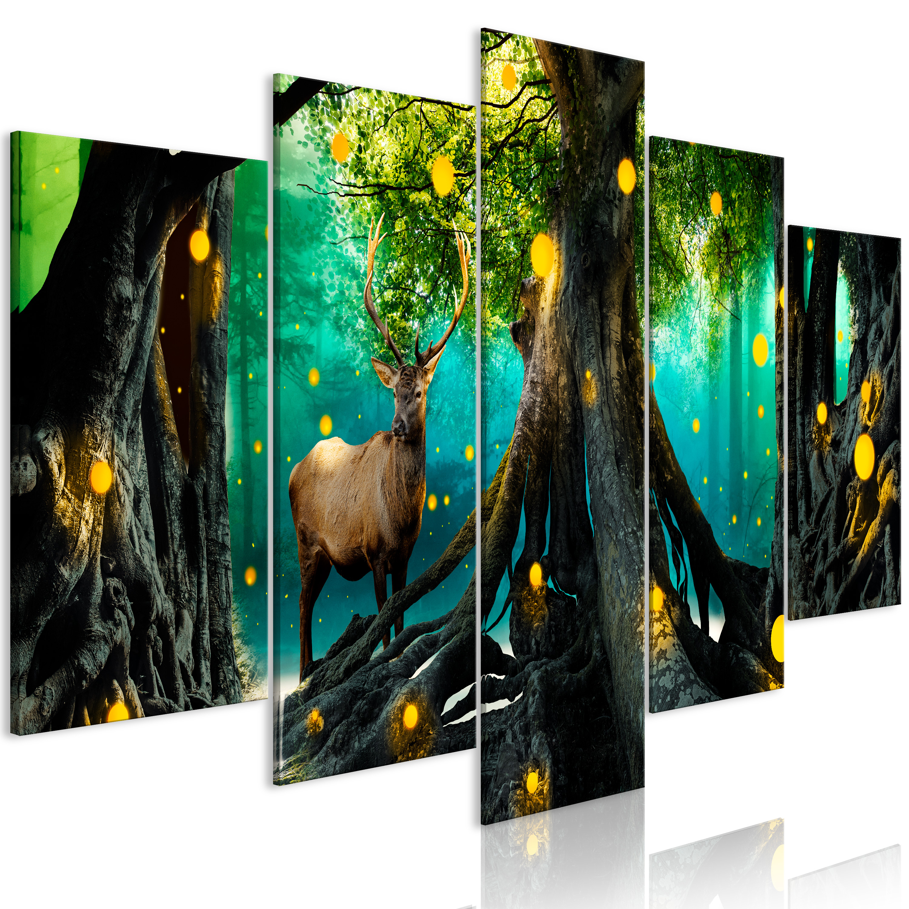 Canvas Print - Enchanted Forest (5 Parts) Wide - 100x50