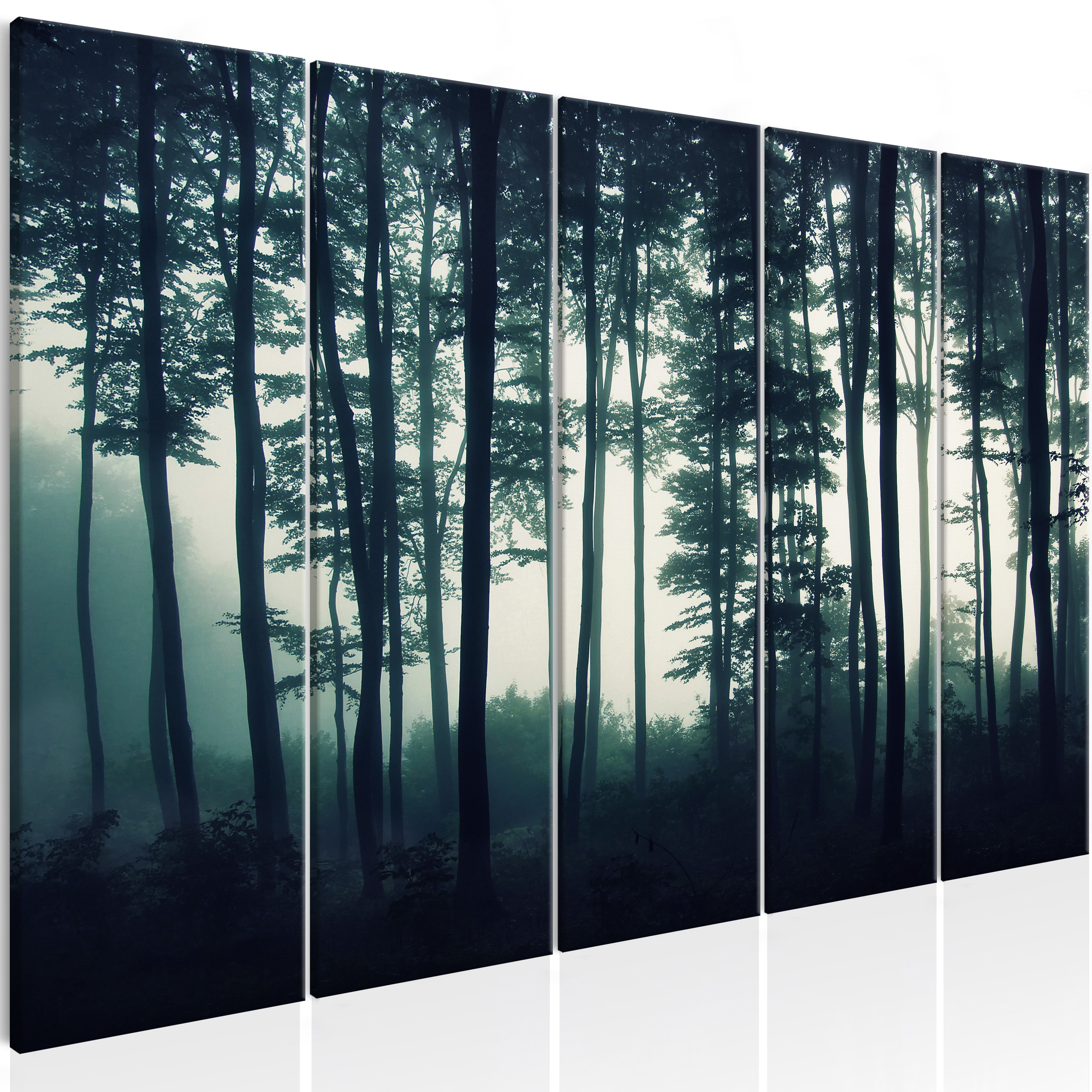 Leinwandbild Kunst-Druck 120x60 Bilder Landschaften Nebel im Wald