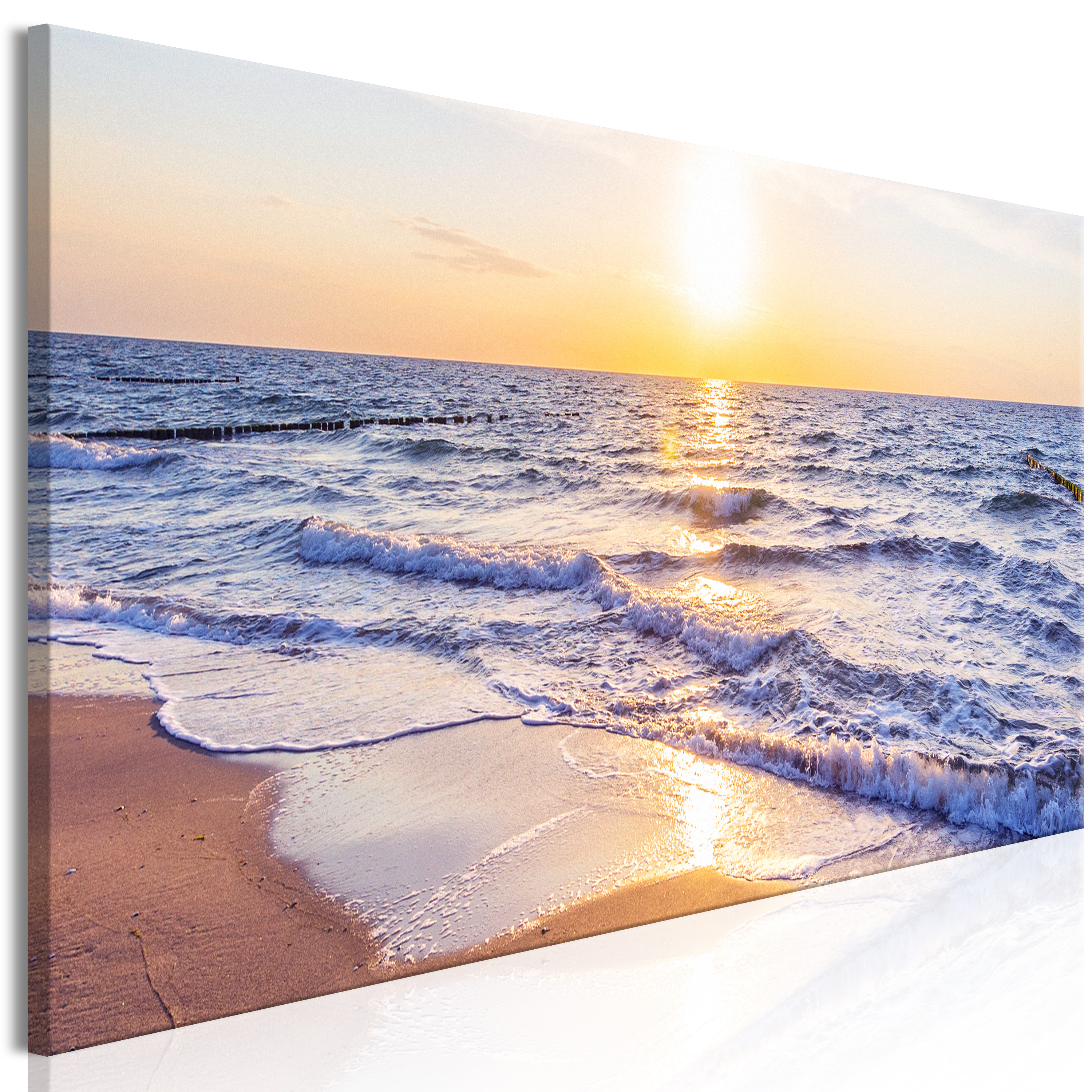 Canvas Print - Calm Waves (1 Part) Narrow Brown - 135x45