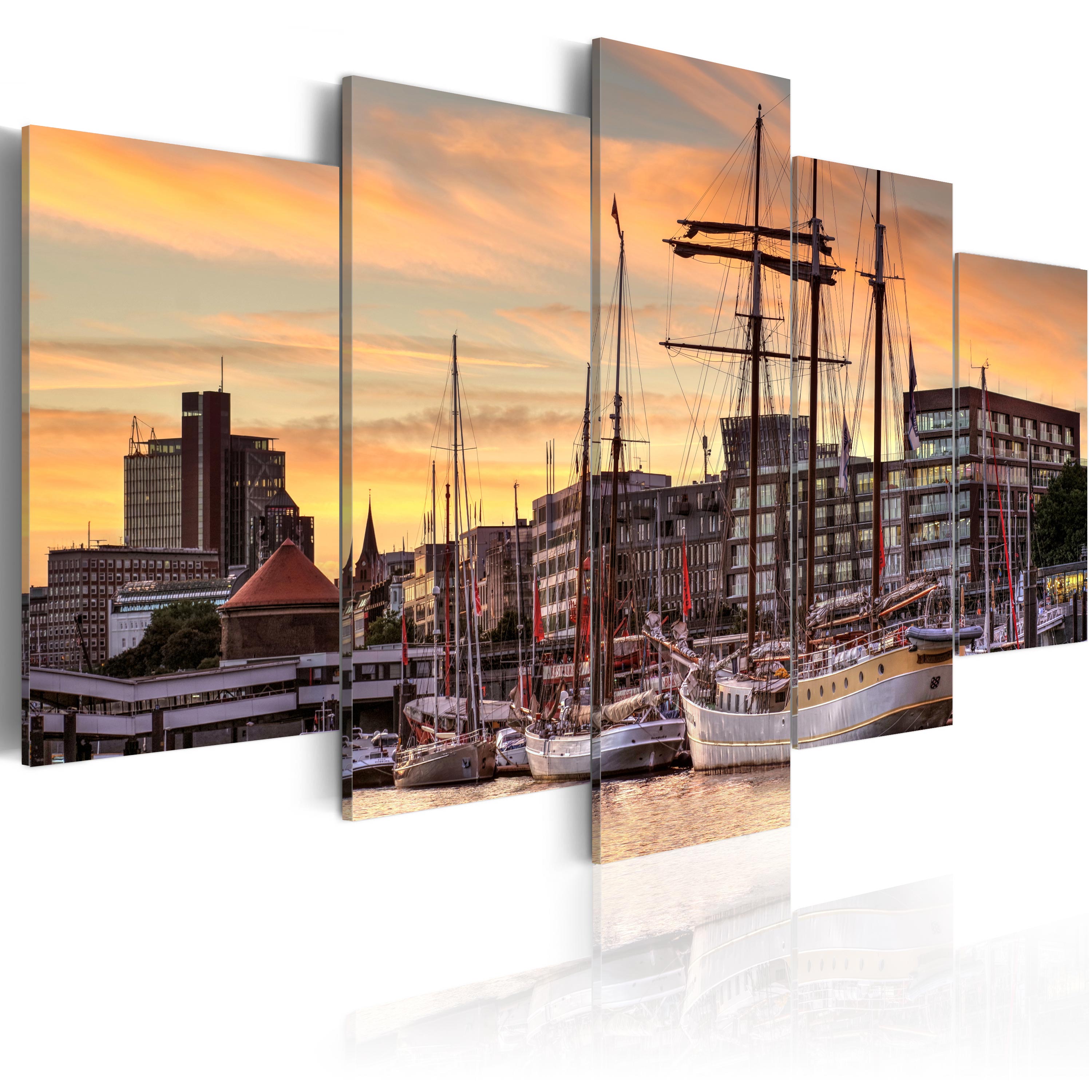 Canvas Print - Port of Hamburg - 100x50