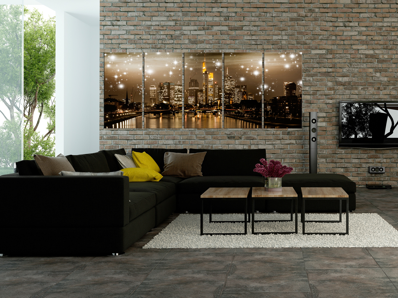PANORAMA NEW YORK SKYLINE Wandbilder xxl Bilder Vlies Leinwand d-C-0065