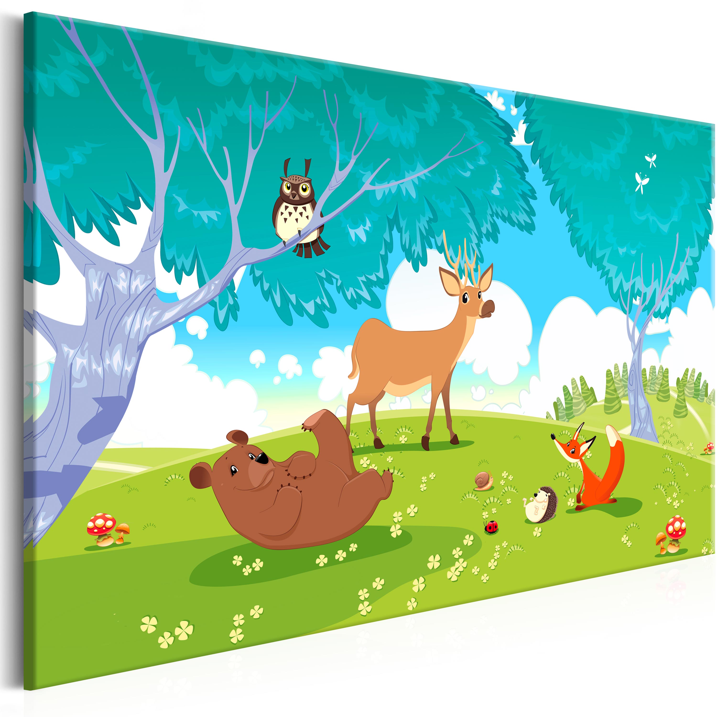 Canvas Print - Friendly Animals (1 Part) Wide - 90x60