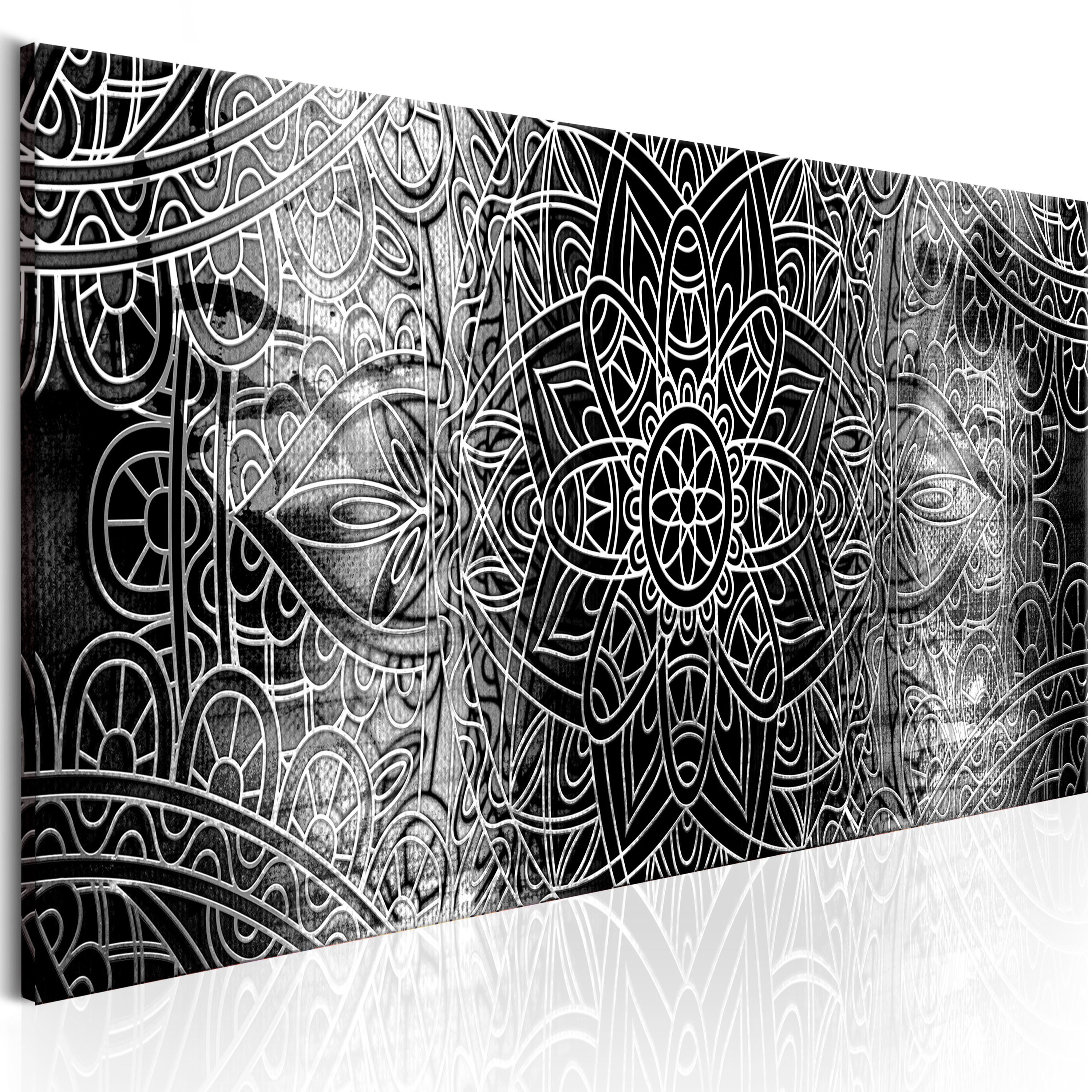 Canvas Print - Mandala: Grey Depths - 135x45
