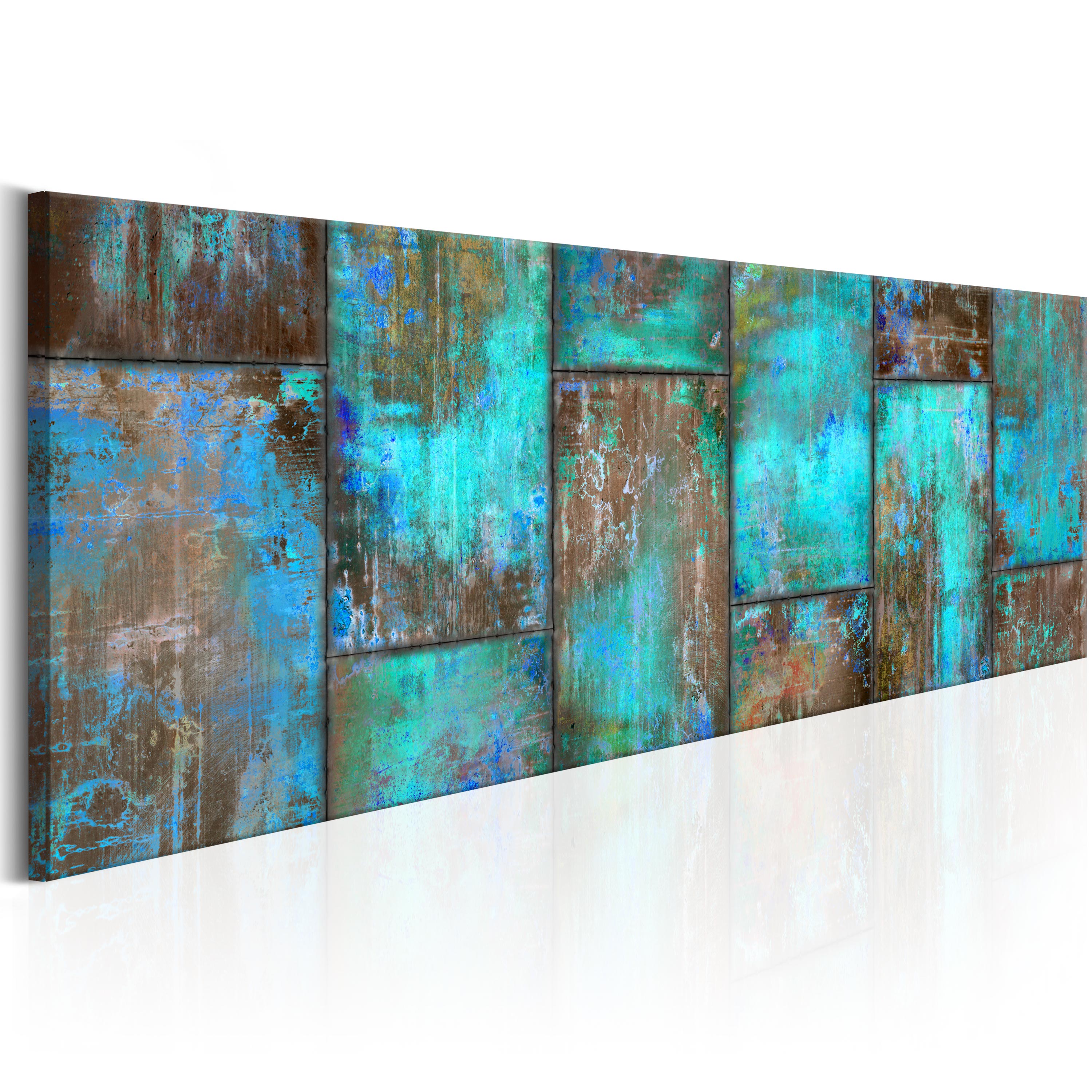 Canvas Print - Metal Mosaic: Blue - 150x50