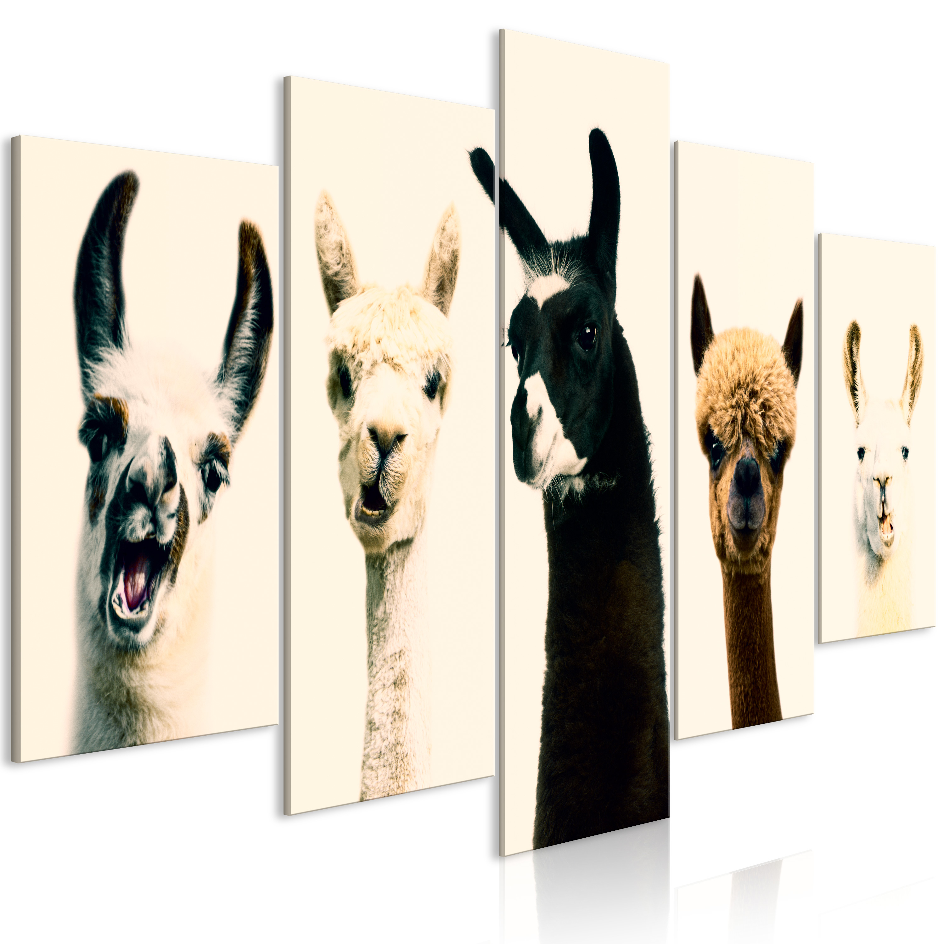 Canvas Print - Happy Family (5 Parts) Wide - 100x50