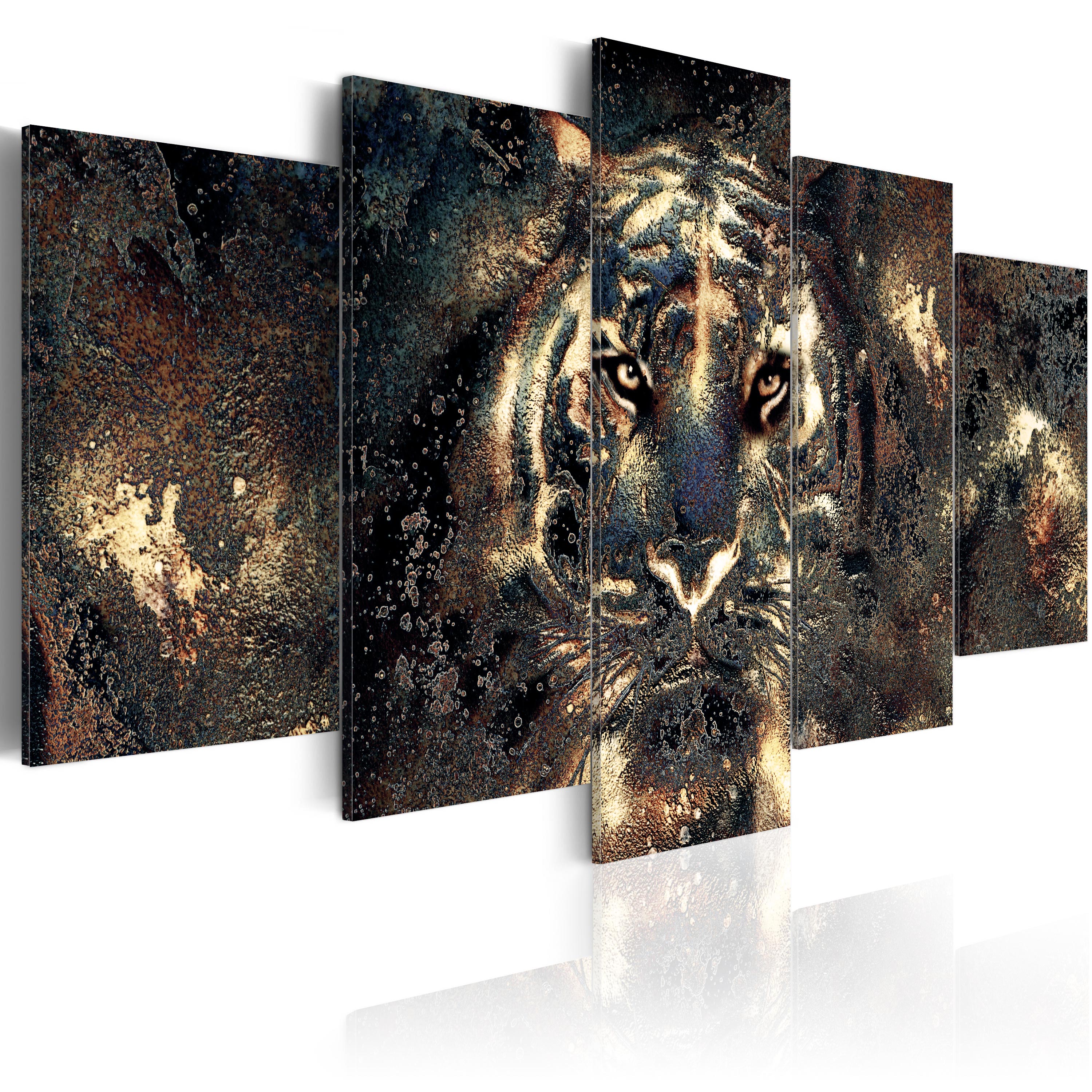 ABSTRAKT TIGER TIERE Wandbilder xxl Bilder Vlies Leinwand g-B-0024-b-n