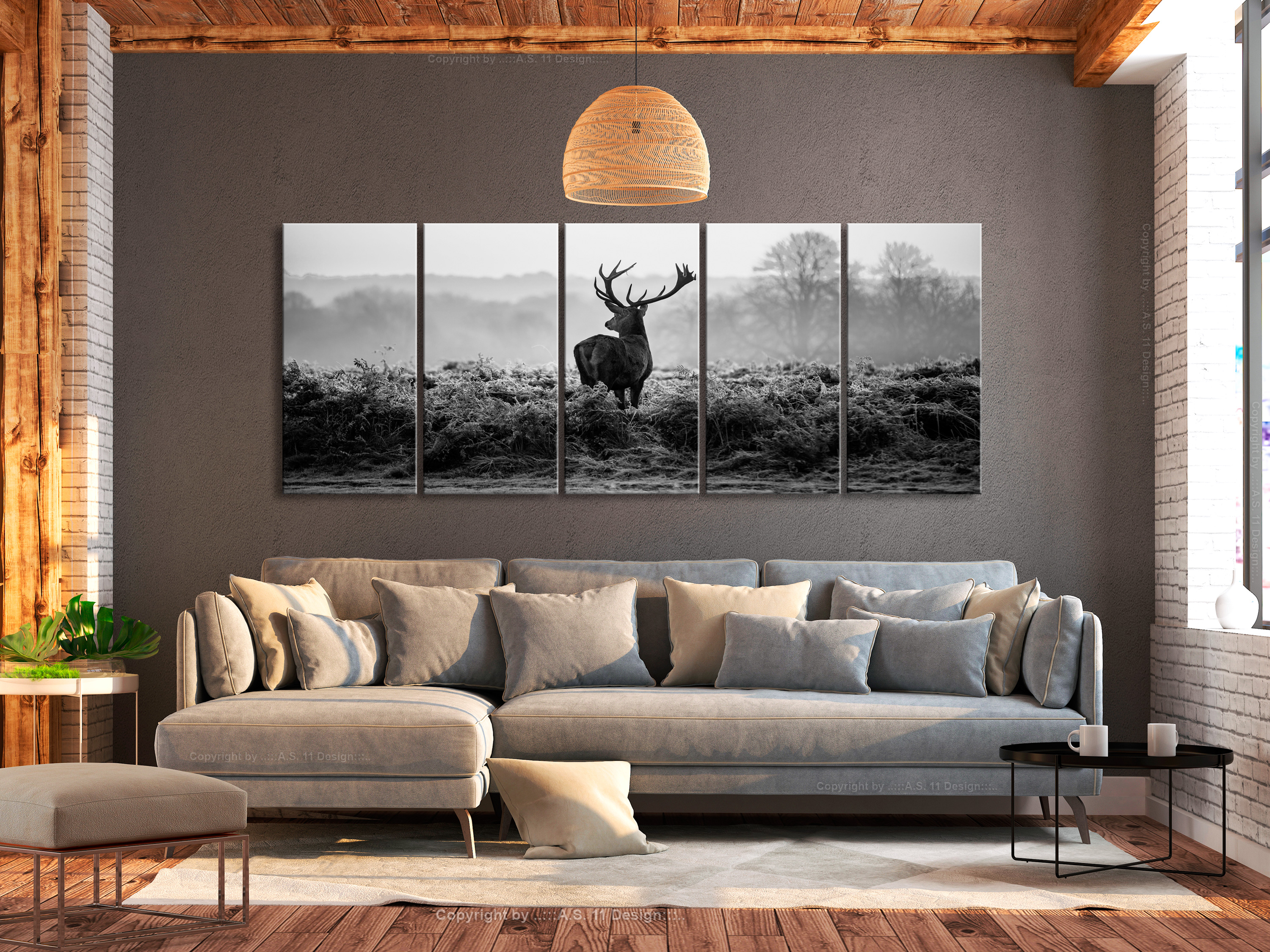NATUR WALD TIER HIRSCH Wandbilder xxl Bilder Vlies Leinwand g-B-0047-b
