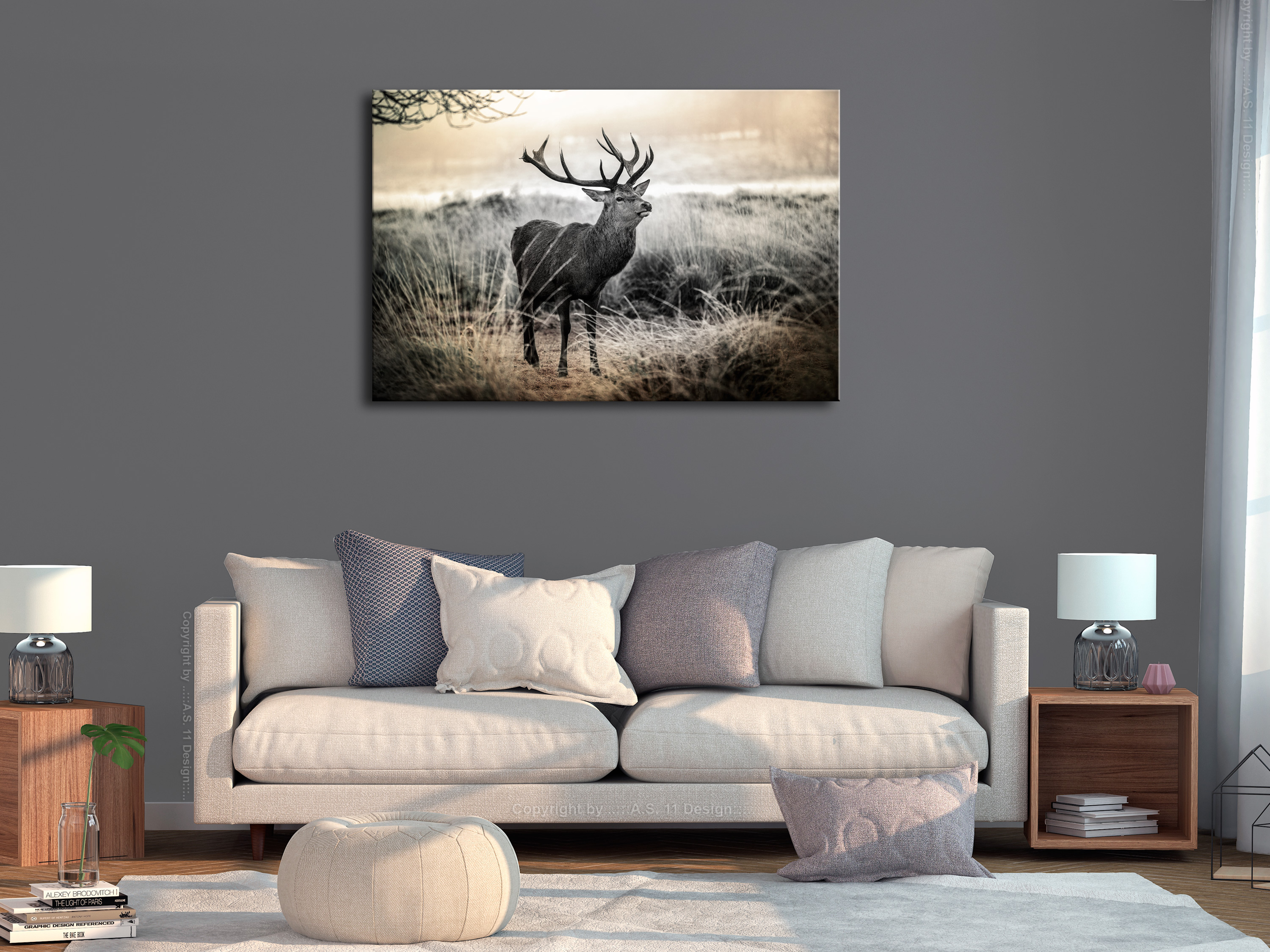 Elegant Bilder Wohnzimmer Hirsch NATUR WALD HIRSCH WINTER Wandbilder xxl Leinwand Bilder
