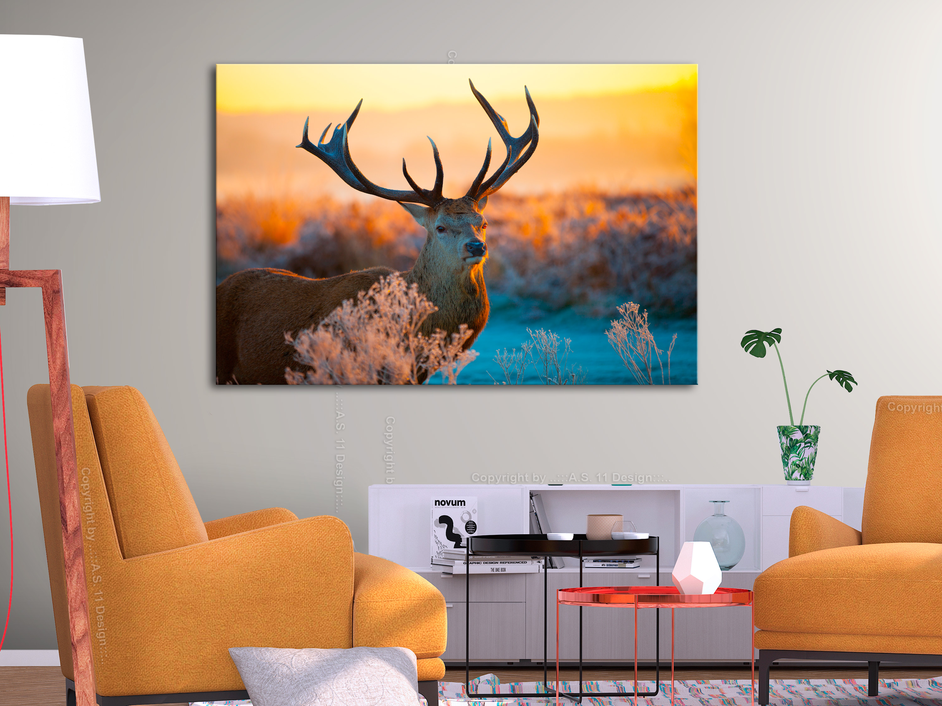 Elegant Bilder Wohnzimmer Hirsch NATUR WALD HIRSCH TIERE Wandbilder xxl Leinwand Bilder